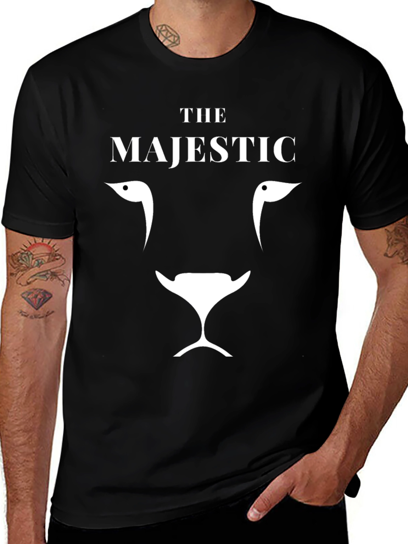 Variant 5 of Majestic Lion Graphic Tee - Black Cotton T-Shirt