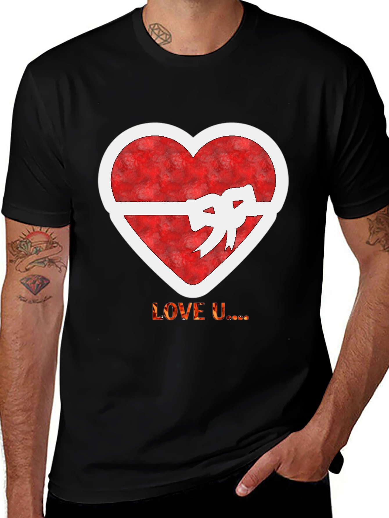 Heart Bow Graphic Tee - Love U...