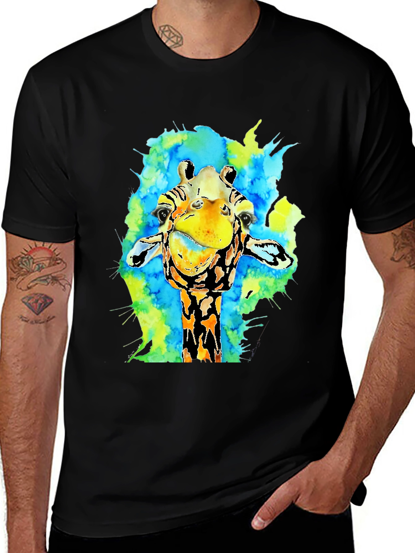 Variant 20 of Watercolor Giraffe Graphic T-Shirt