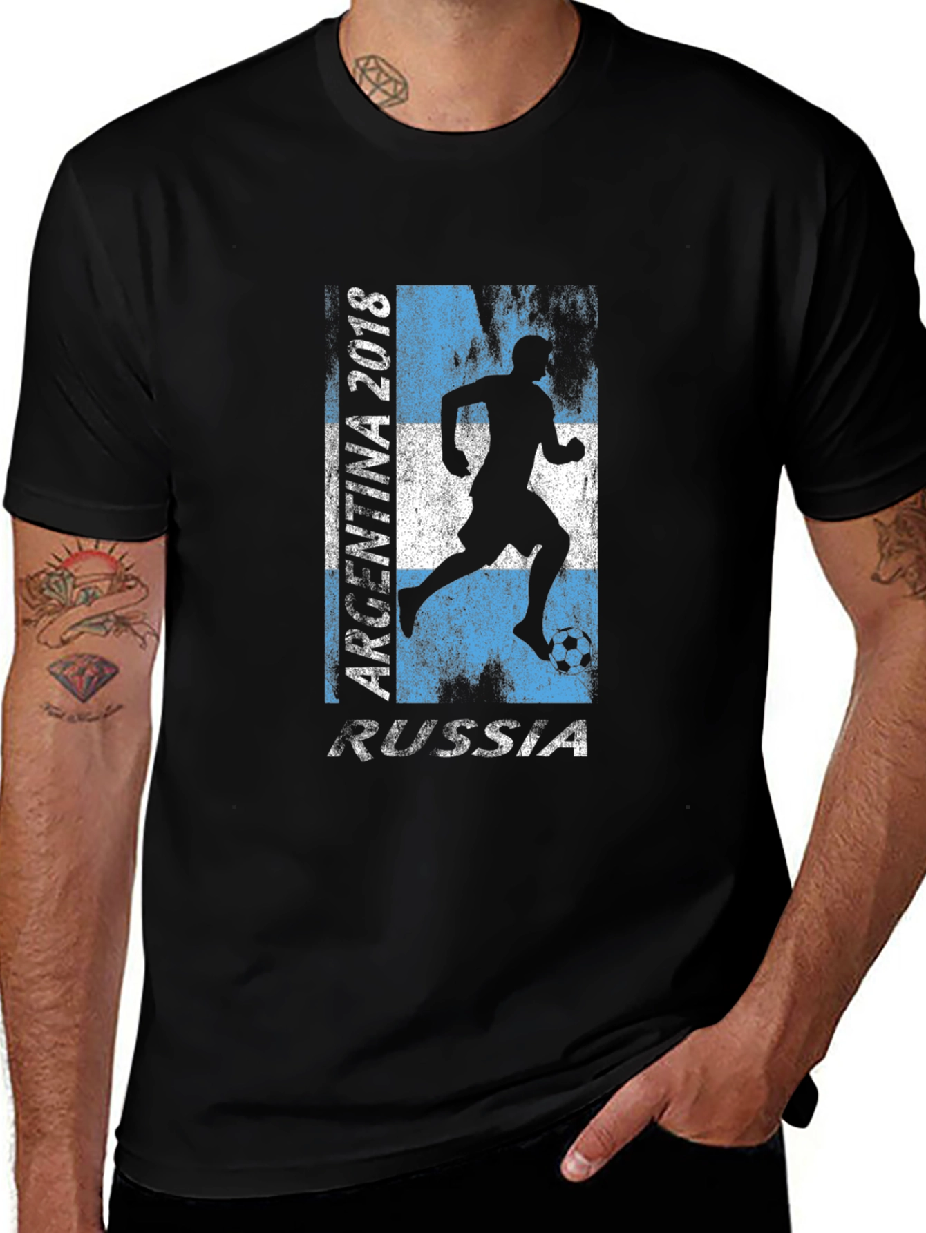 Variant 18 of Argentina 2018 Russia Soccer Graphic T-Shirt