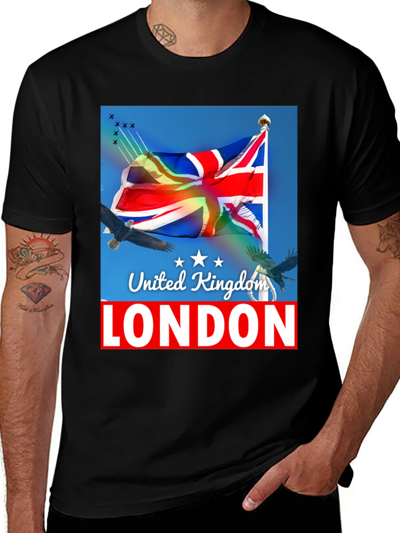 United Kingdom London Flag Graphic T-Shirt