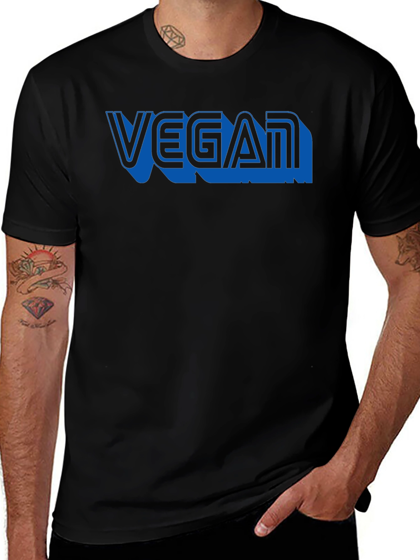 Variant 19 of Vegan Graphic Tee - Black