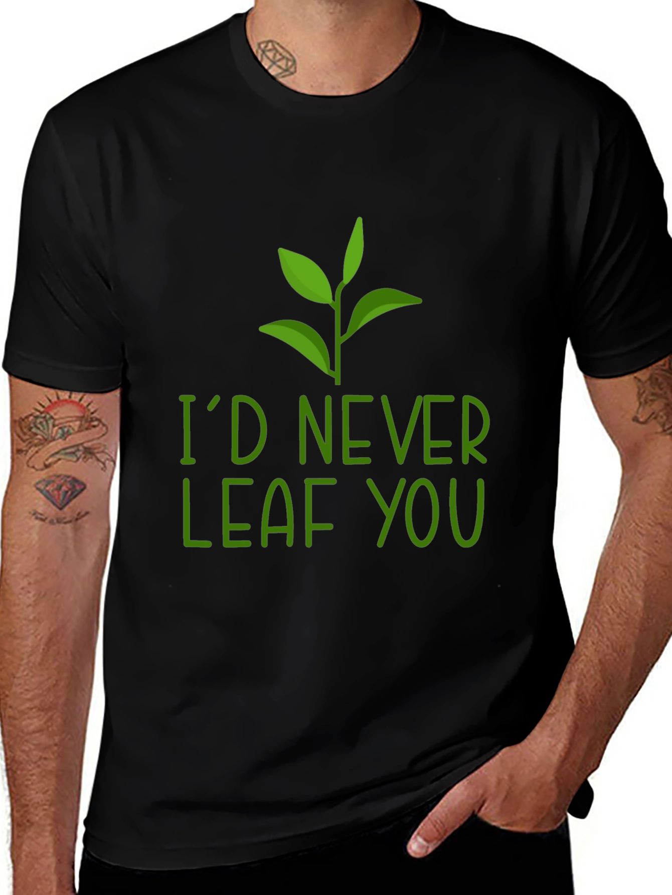 Variant 7 of I'd Never Leaf You Pun Graphic Tee