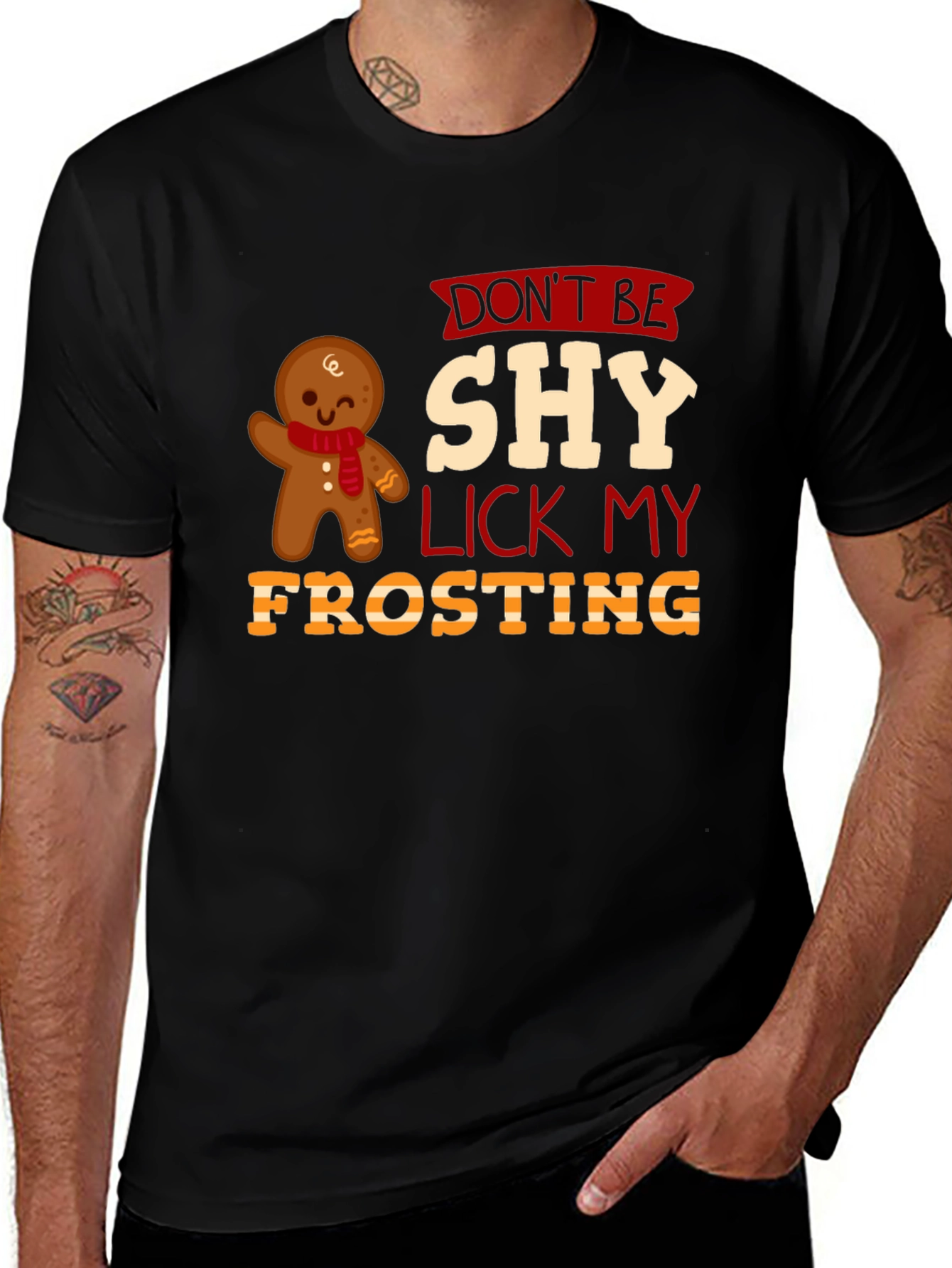 Don't Be Shy Lick My Frosting Christmas T-Shirt