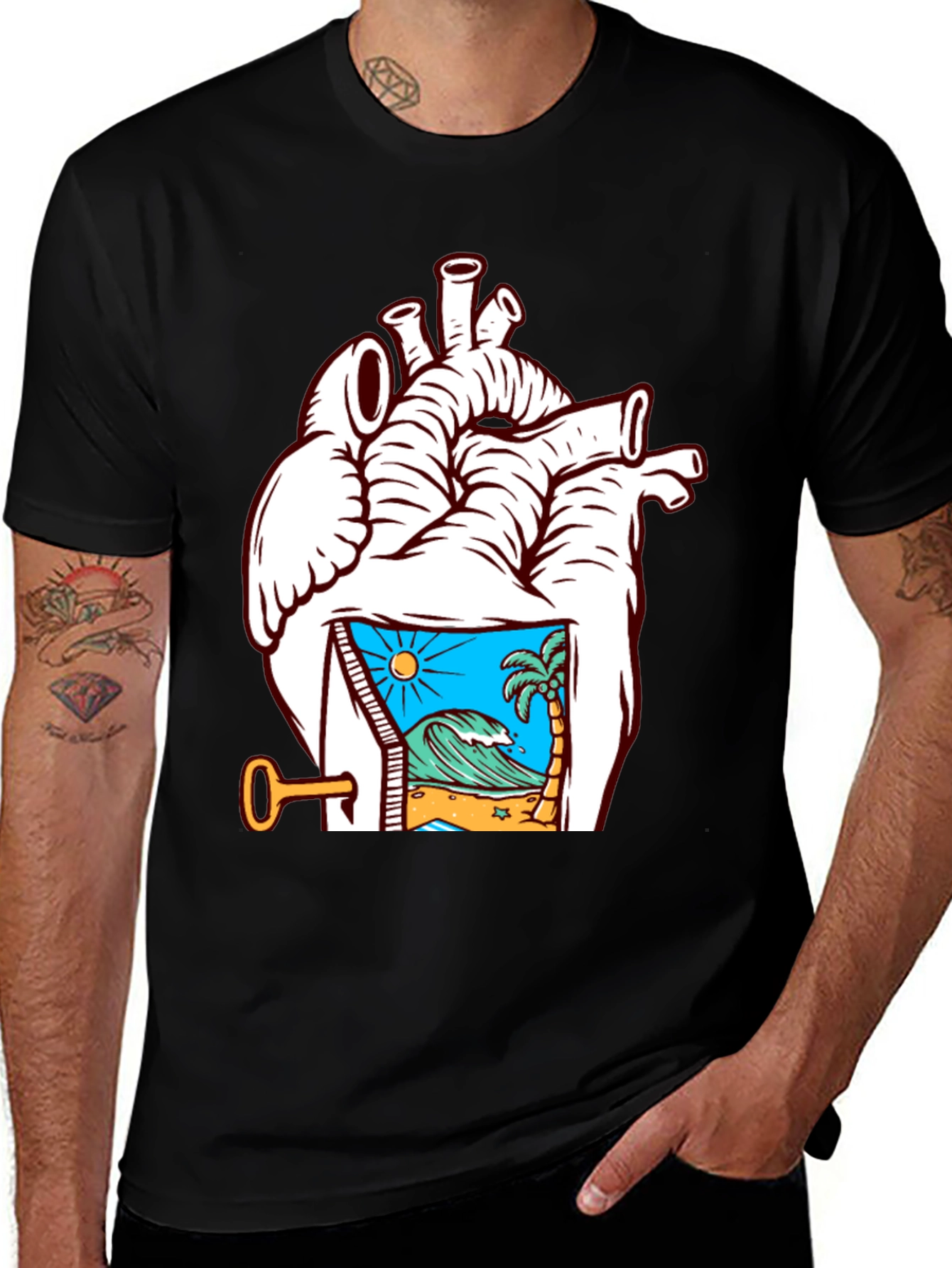 Variant 25 of Heart Beach T-Shirt