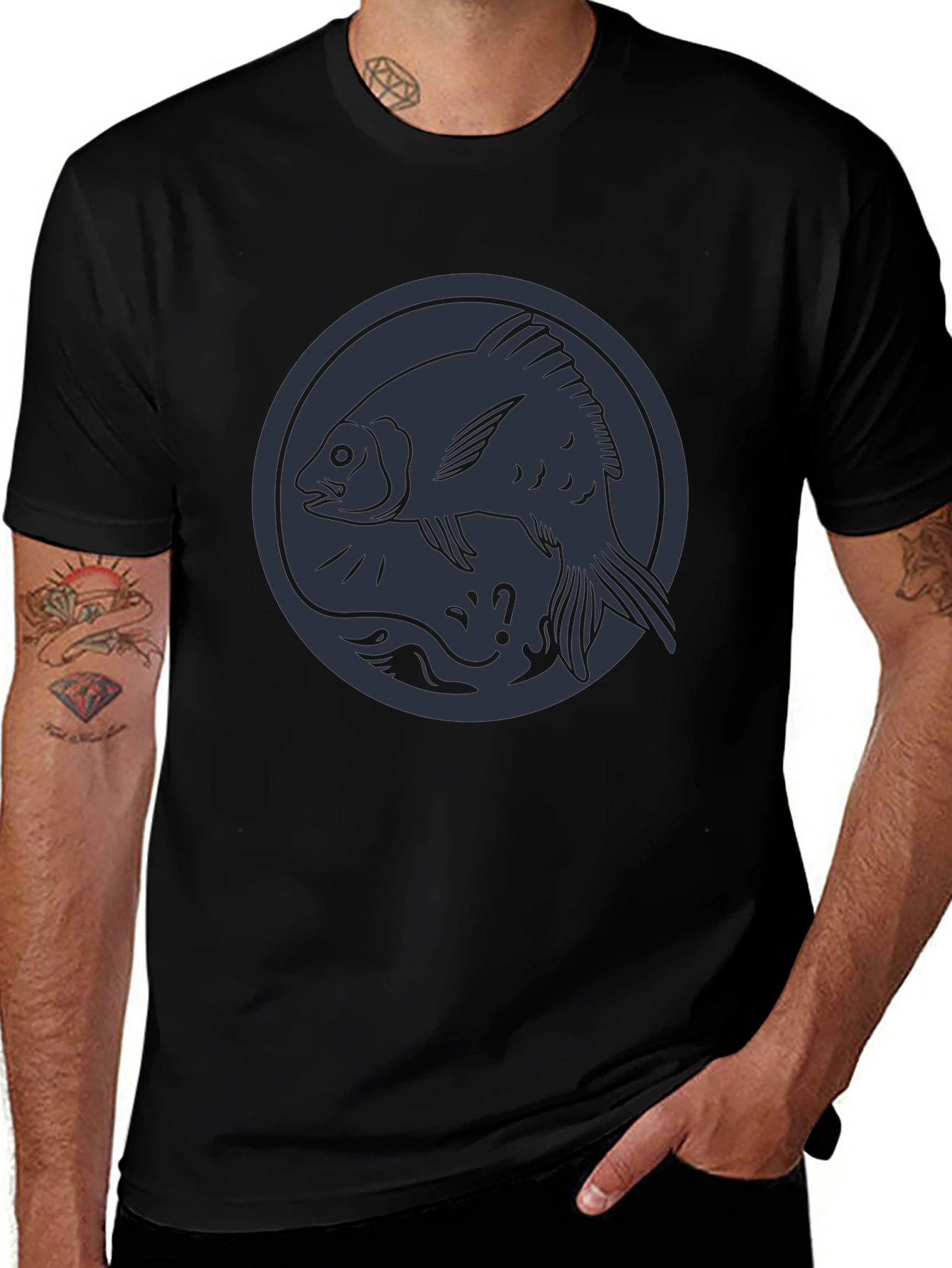 Variant 14 of Fish Circle Graphic Tee - Cool Casual Wear