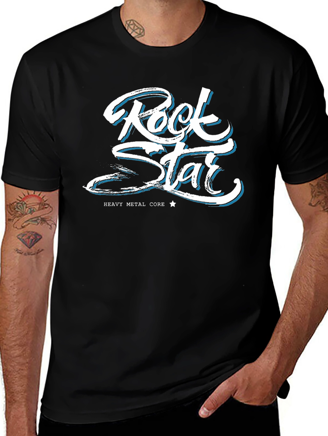 Variant 11 of Rock Star Heavy Metal Core Black T-Shirt