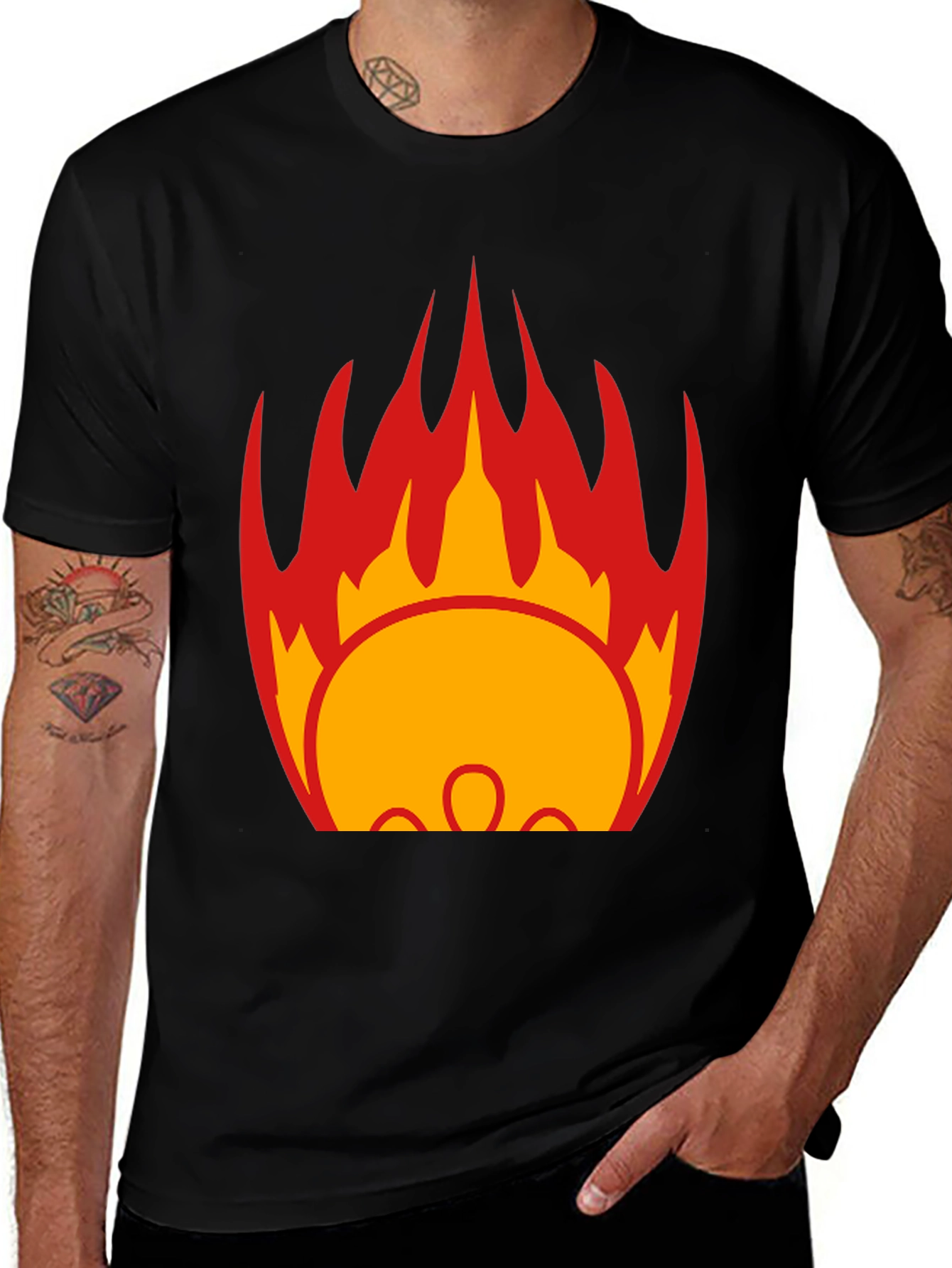 Variant 22 of Flame Graphic Black T-Shirt