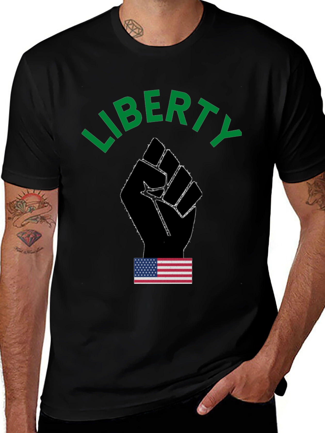 Variant 6 of Liberty Fist Graphic T-Shirt - Patriotic Design