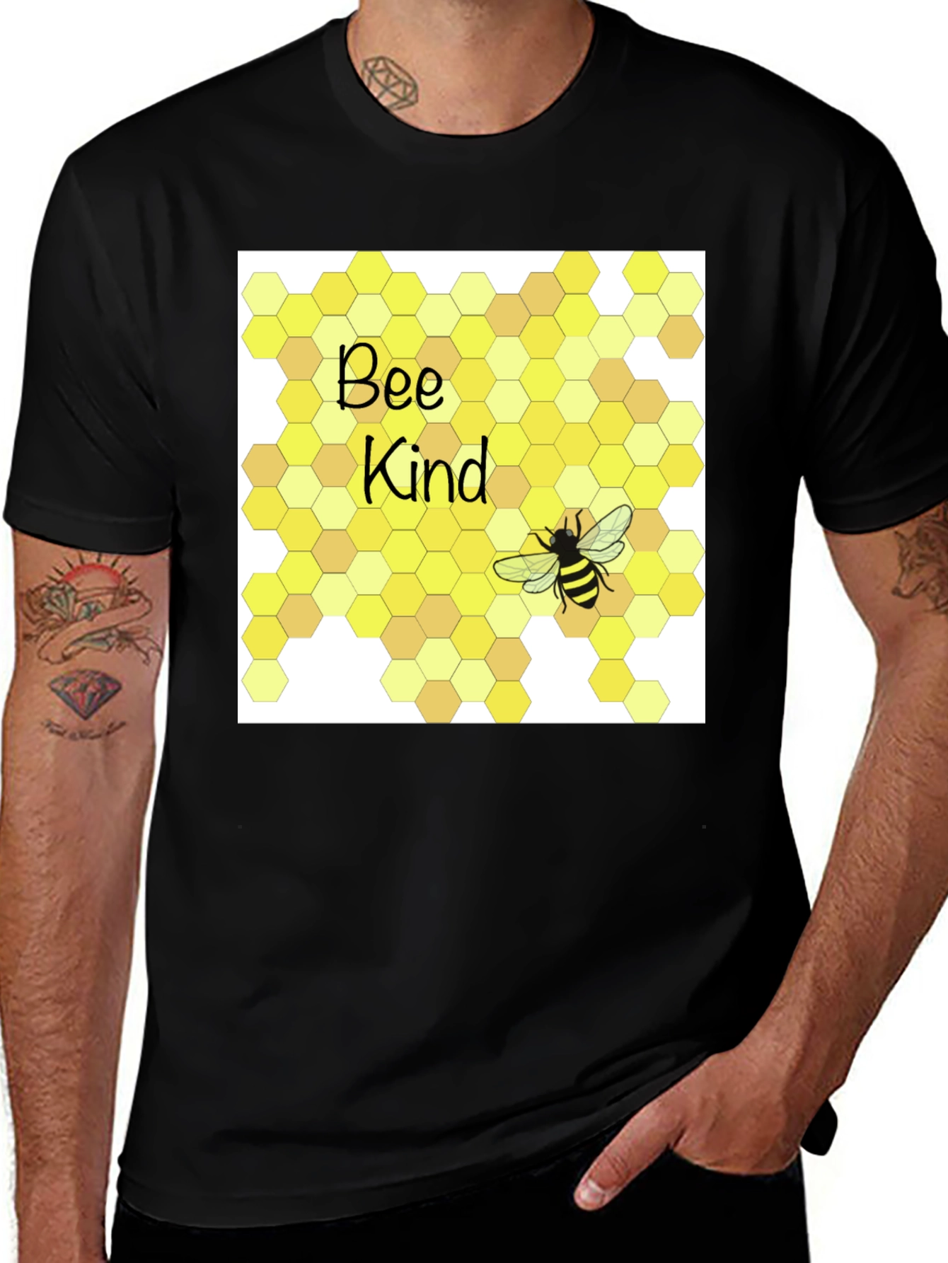 Variant 13 of Bee Kind T-Shirt Honeycomb Graphic Tee