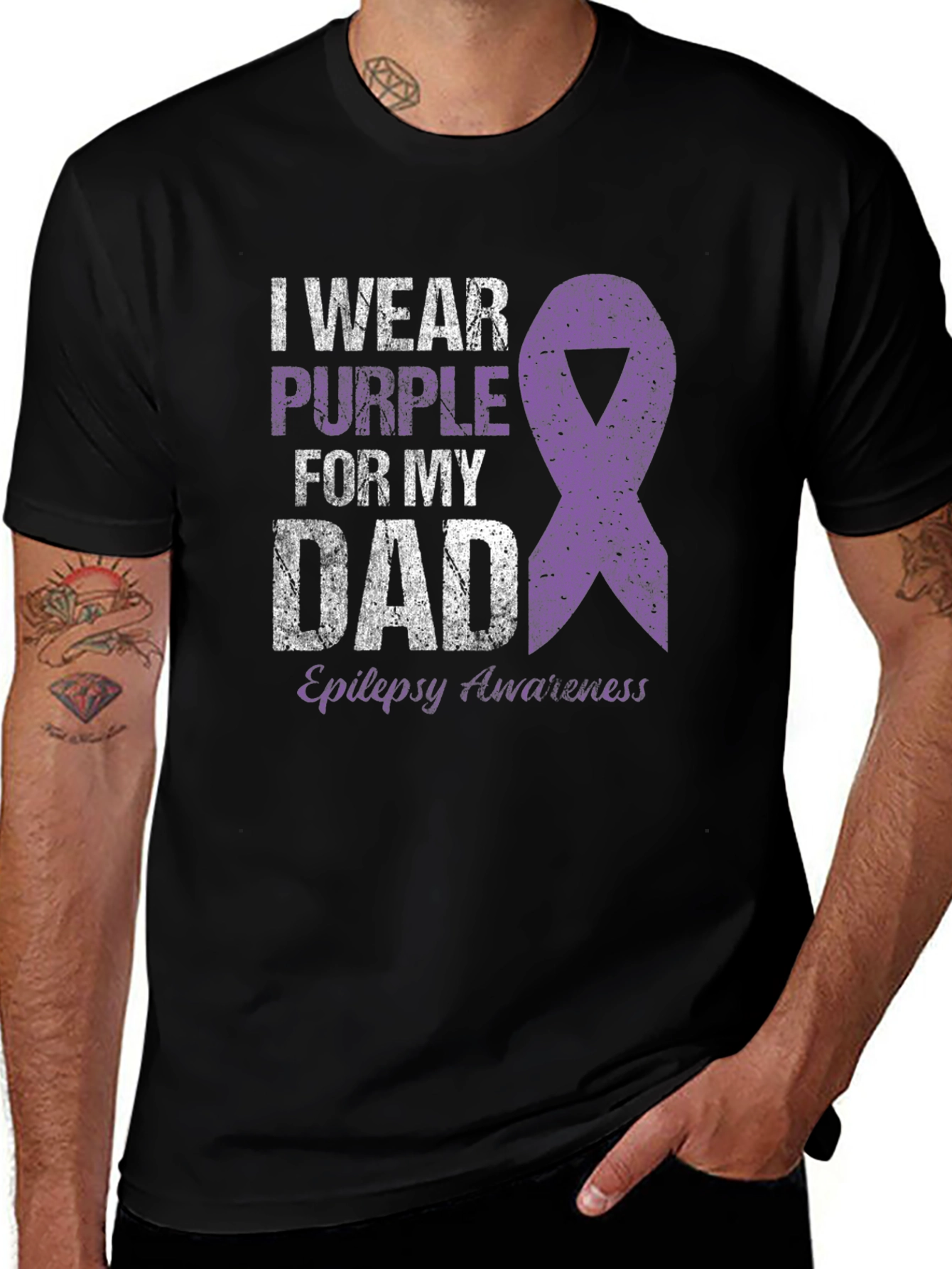Variant 19 of Purple Ribbon Epilepsy Awareness T-Shirt