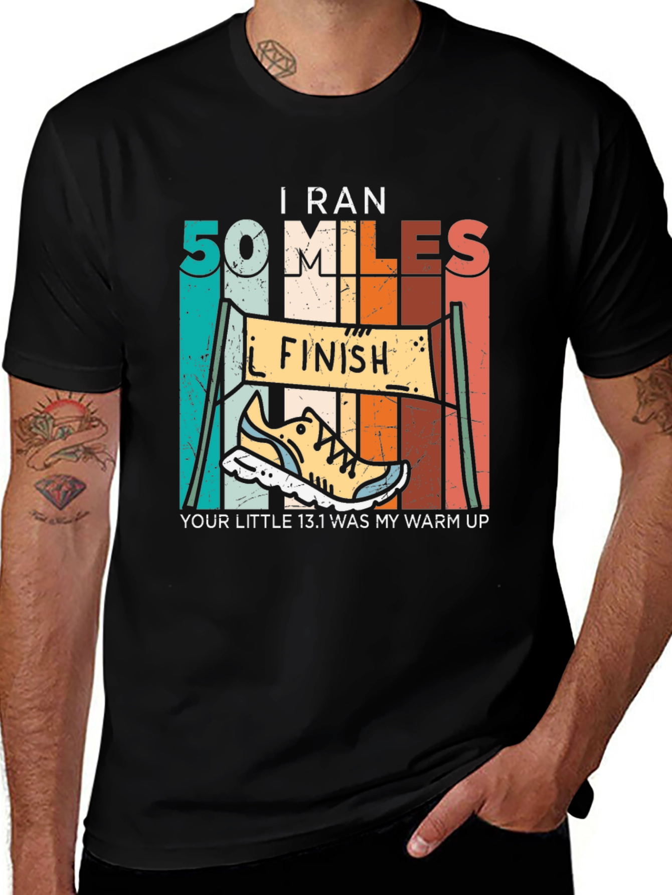 Variant 16 of I Ran 50 Miles T-Shirt Marathon Running