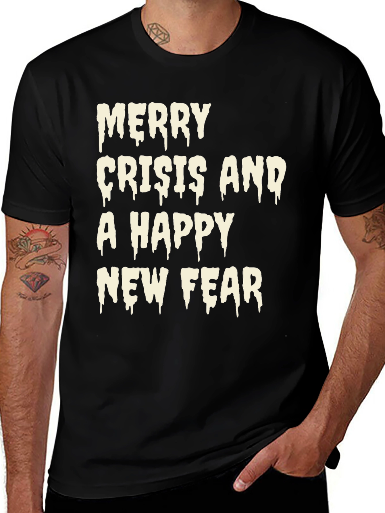 Variant 11 of Merry Crisis and a Happy New Fear Graphic T-Shirt