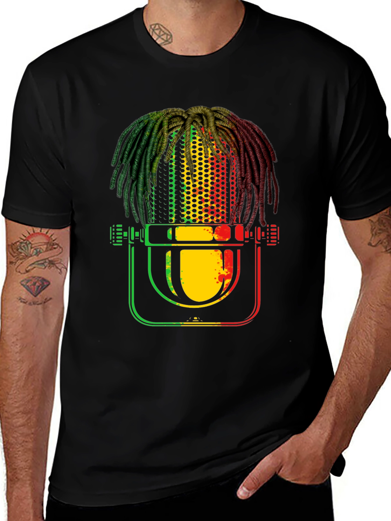Variant 25 of Rasta Microphone T-Shirt - Reggae Music Tee