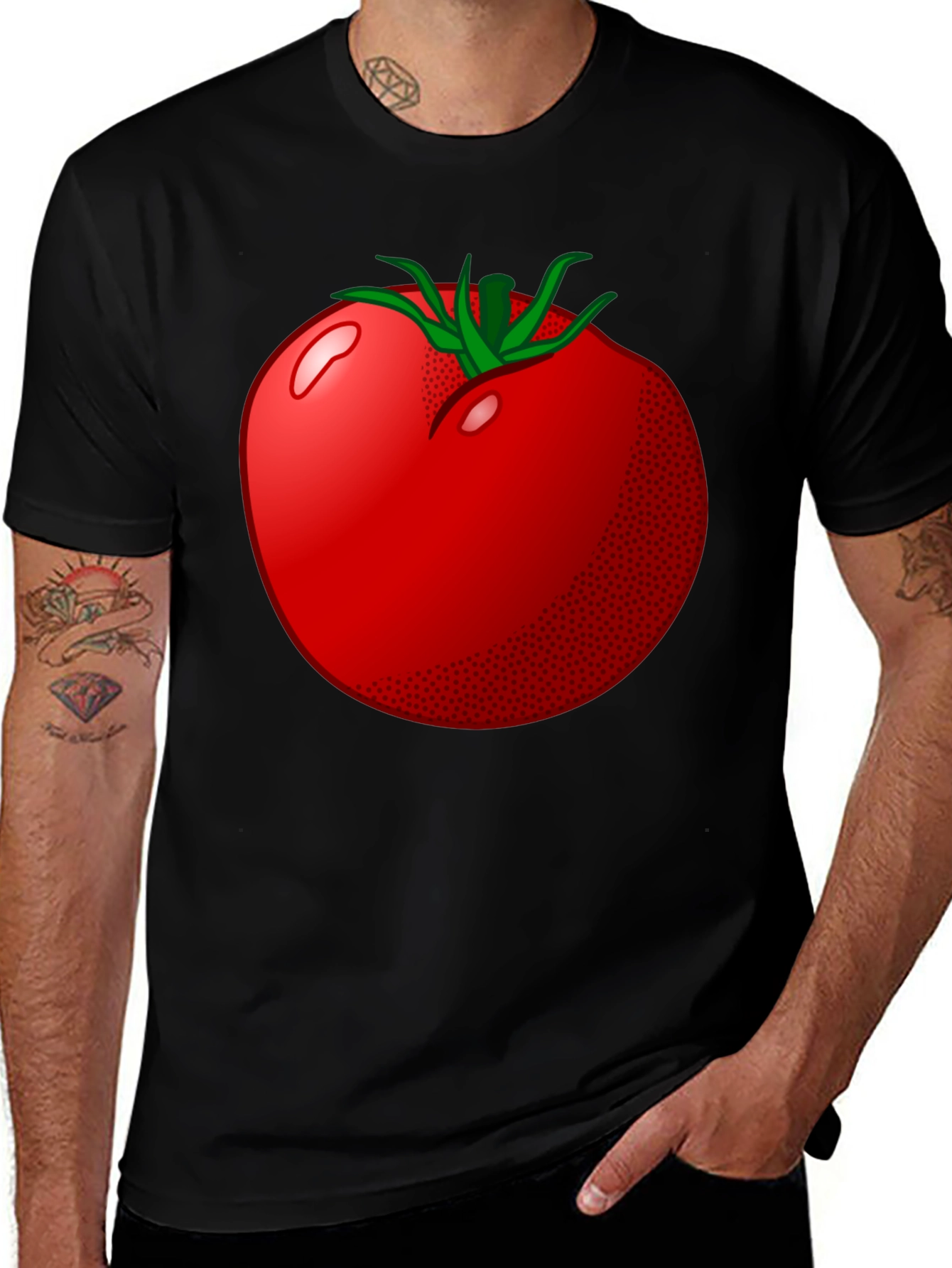 Tomato Graphic Black T-Shirt