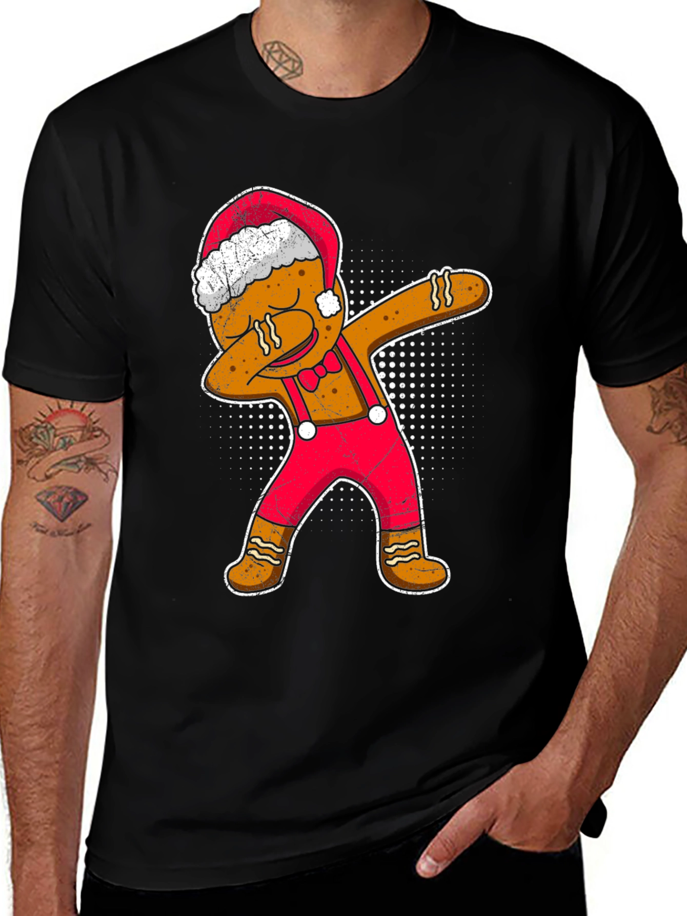 Variant 21 of Dabbing Gingerbread Man Christmas T-Shirt