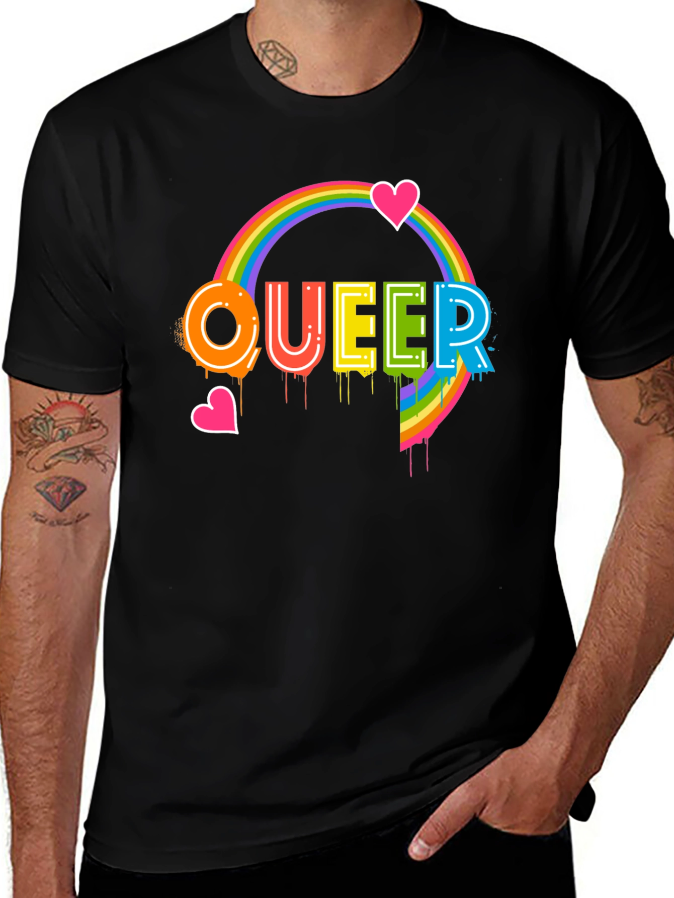 Queer Pride Rainbow Heart T-Shirt