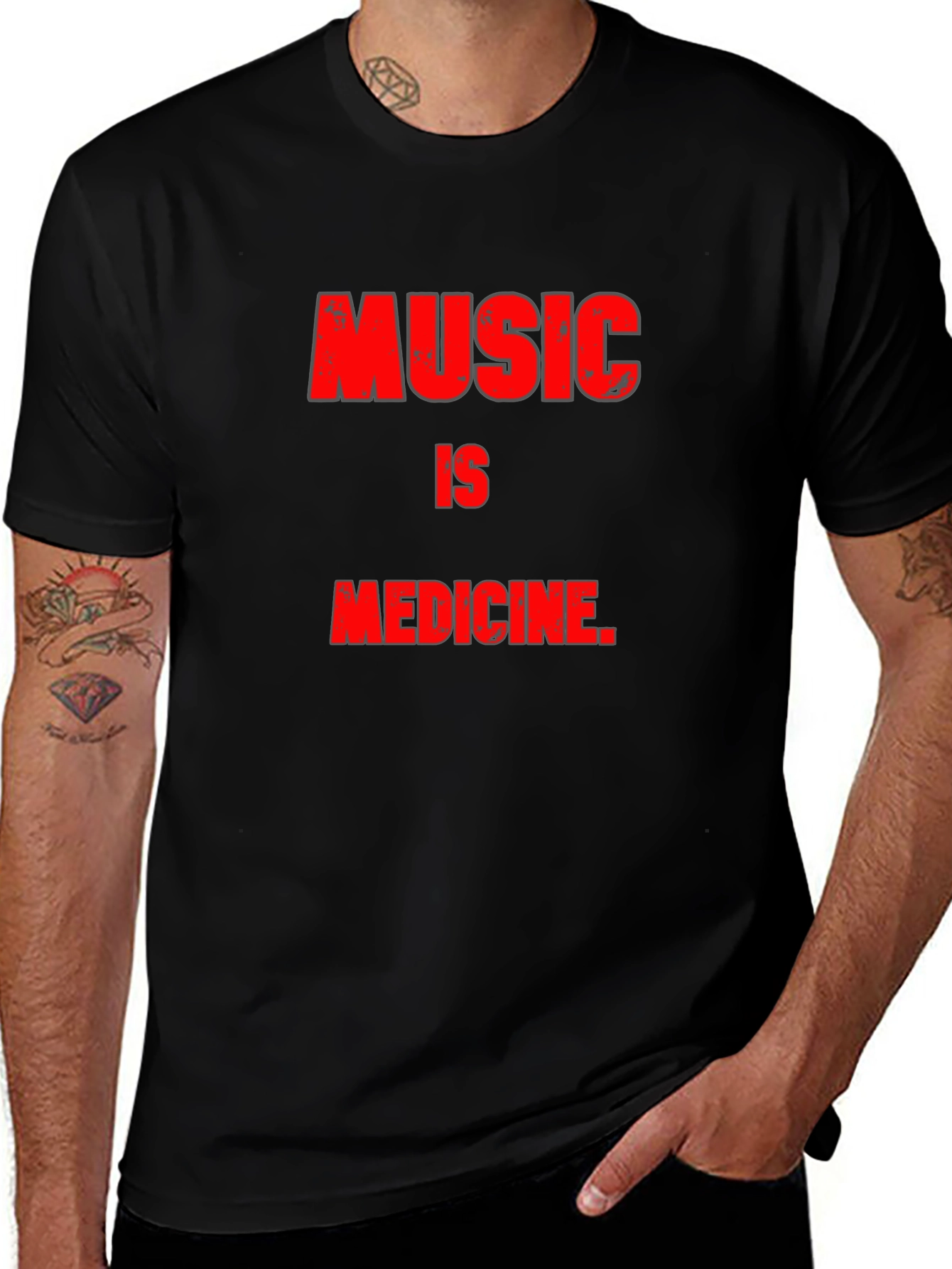 Variant 27 of Music Is Medicine Graphic Tee - Black