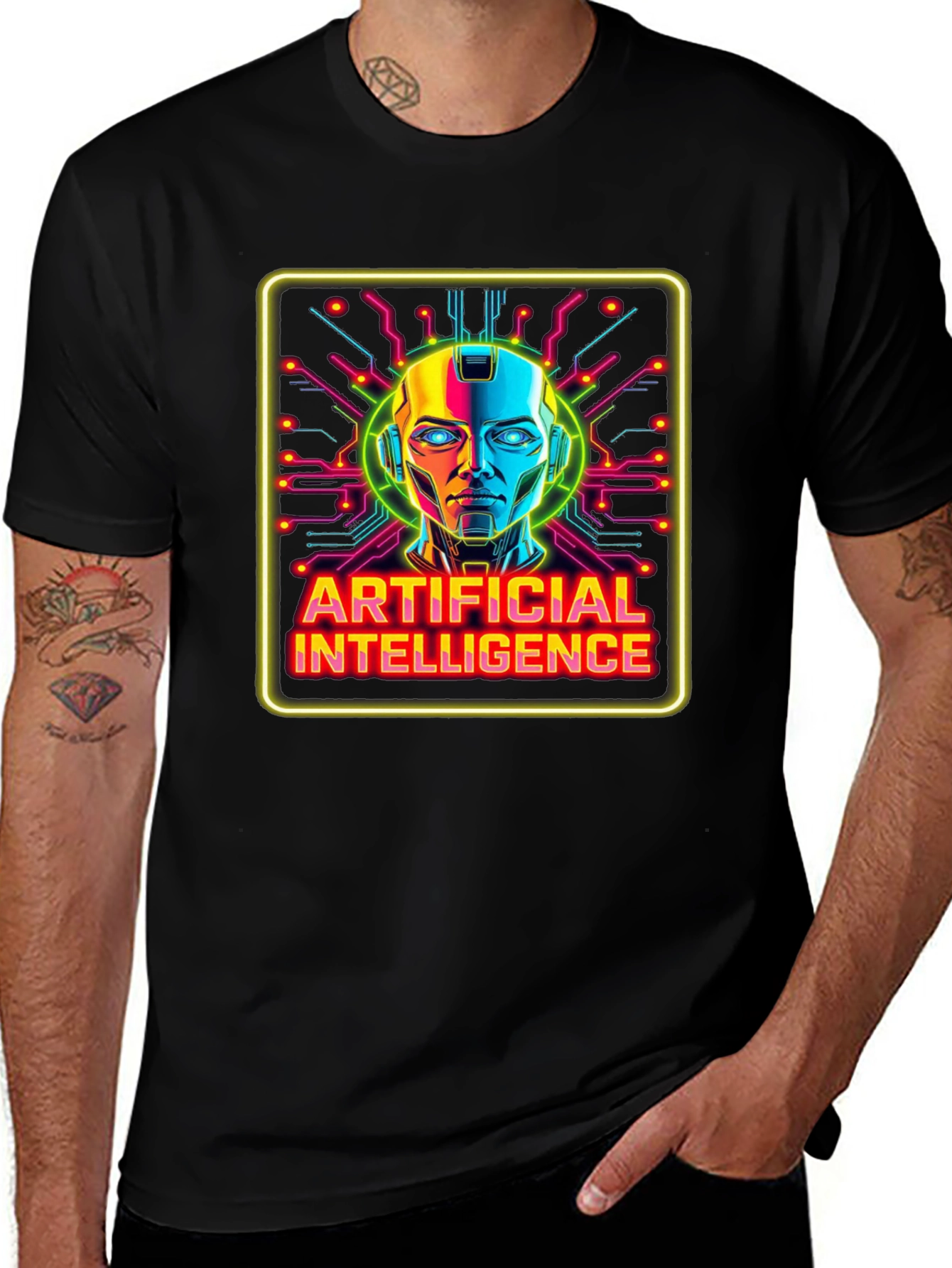 Artificial Intelligence Graphic Tee - Futuristic Robot Design