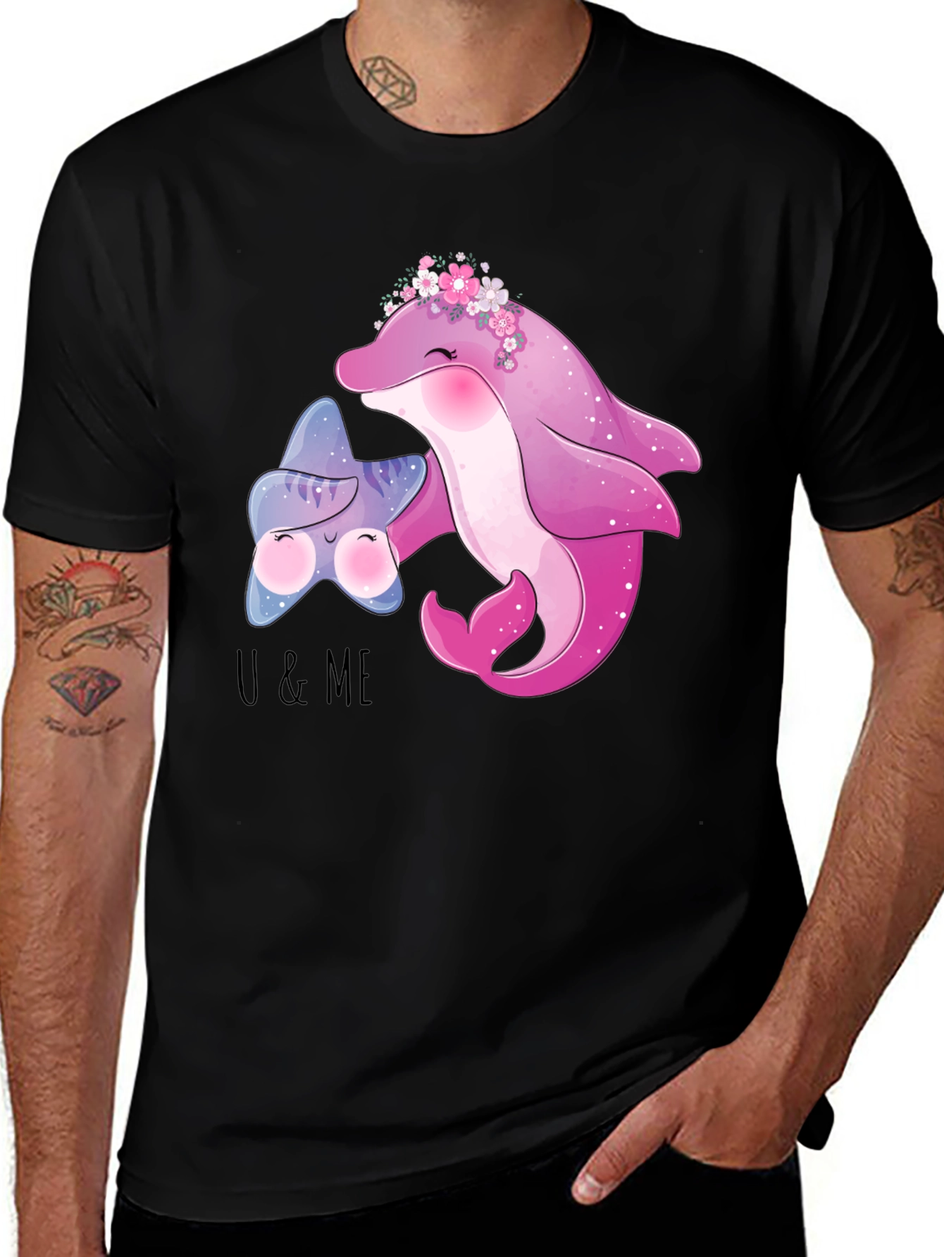 Variant 13 of Cute Dolphin & Starfish U & Me T-Shirt