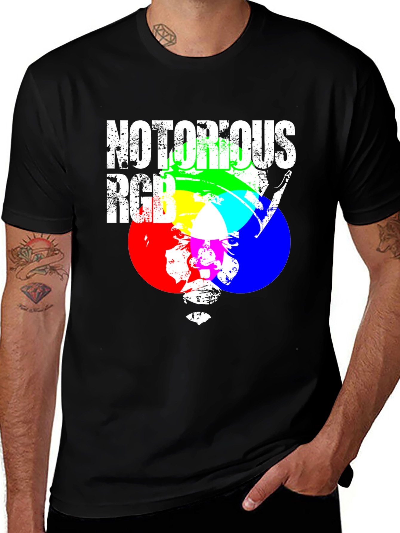 Notorious RGB Graphic T-Shirt - Black Crew Neck Tee