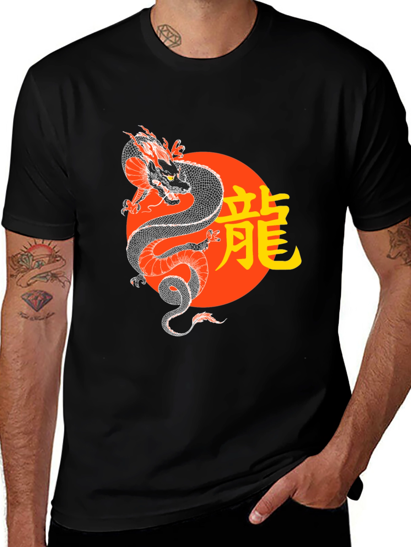 Variant 30 of Dragon Graphic Tee - Stylish Black Cotton T-Shirt