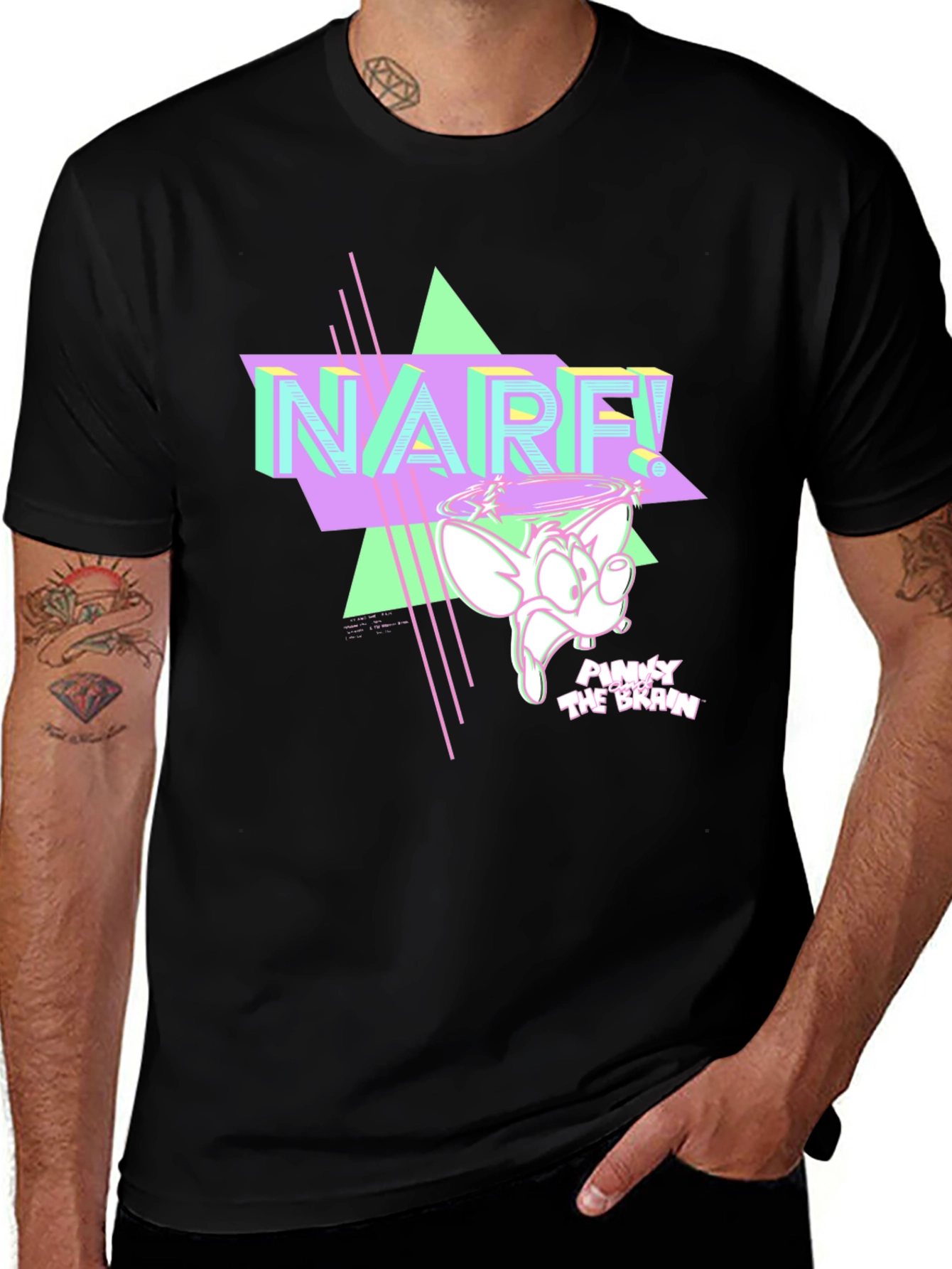 Pinky and the Brain Narf! Black T-Shirt