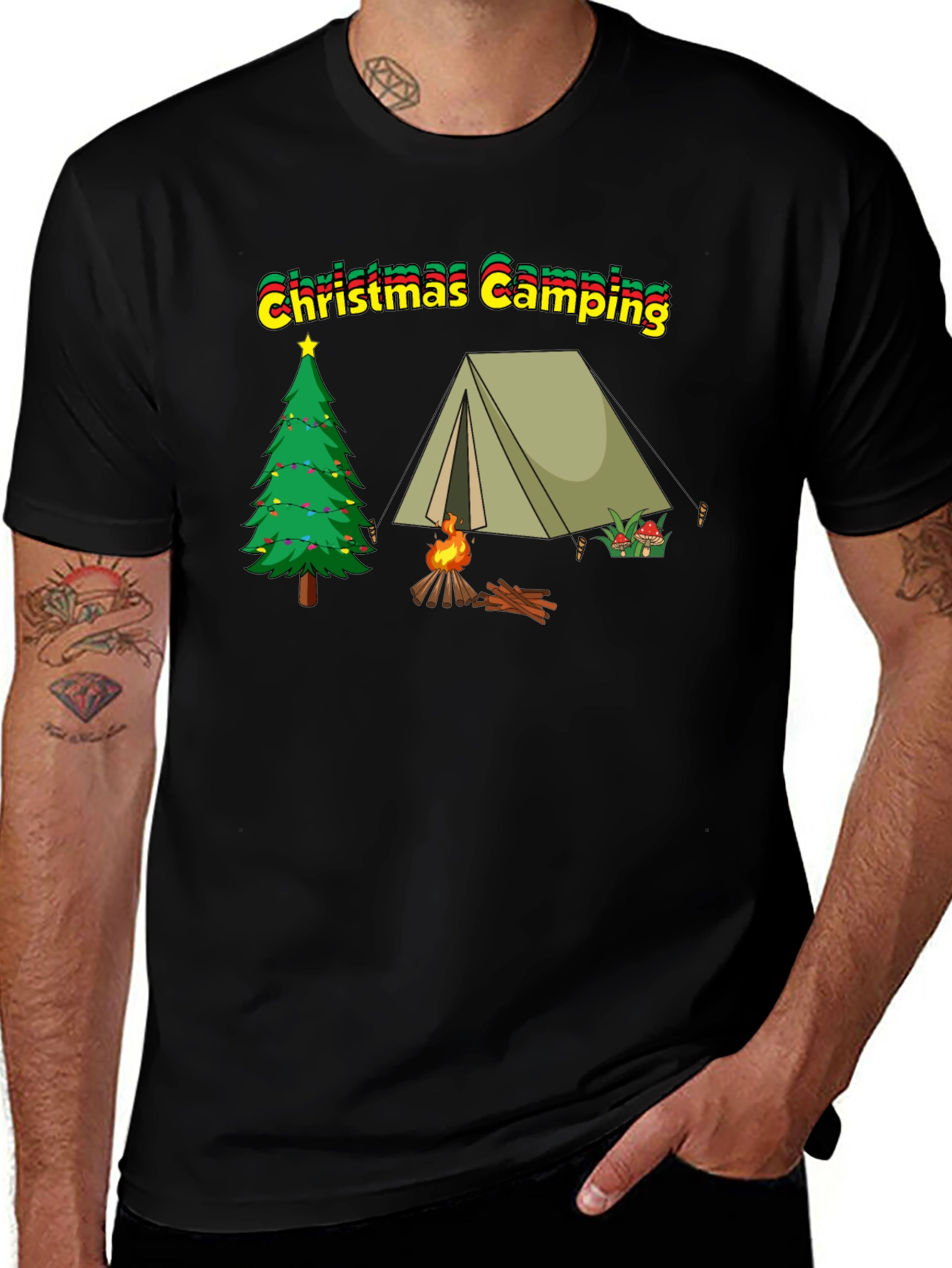 Christmas Camping T-Shirt - Holiday Outdoor Adventure