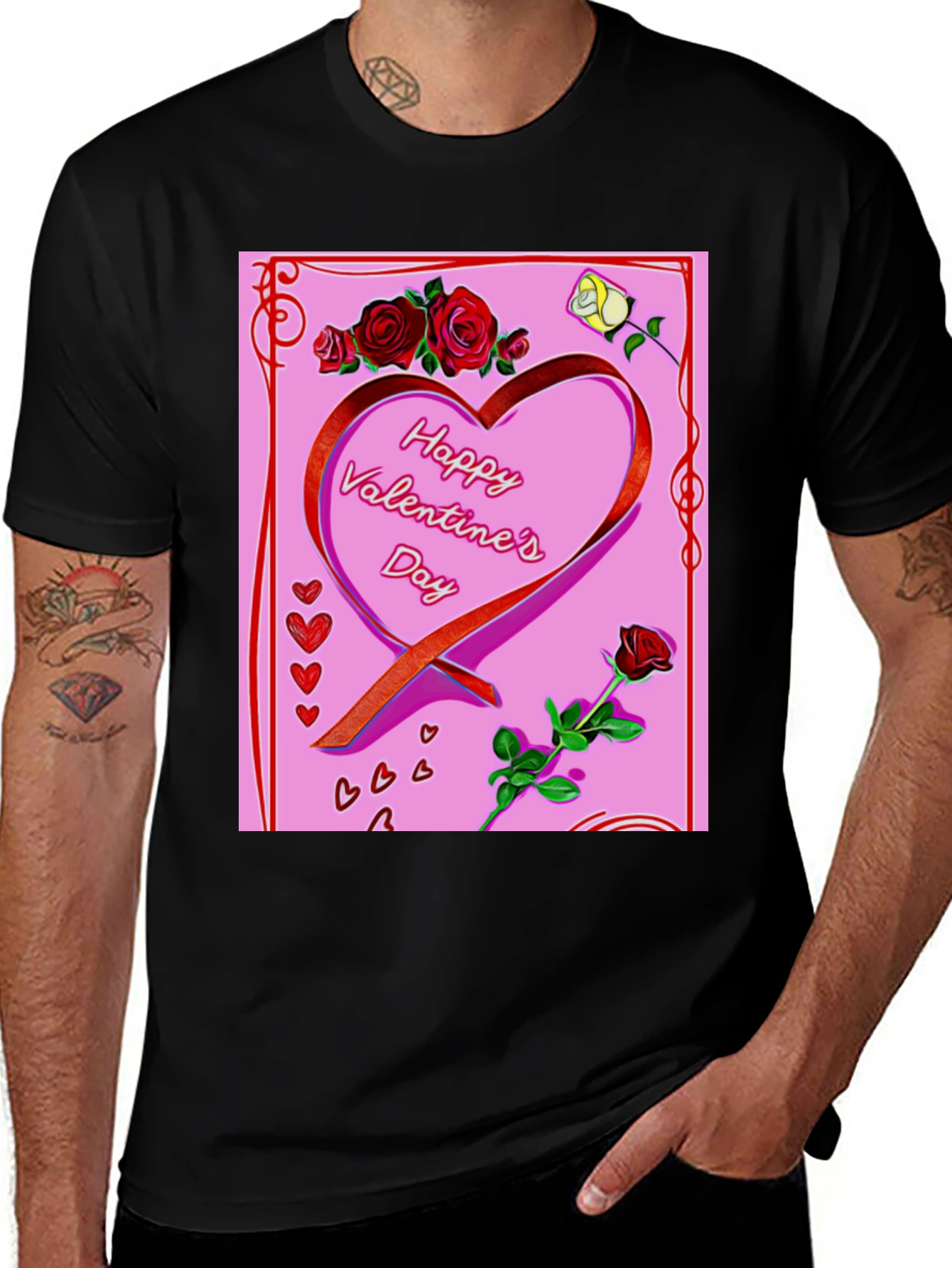 Variant 30 of Valentine's Day Heart Rose Graphic T-Shirt