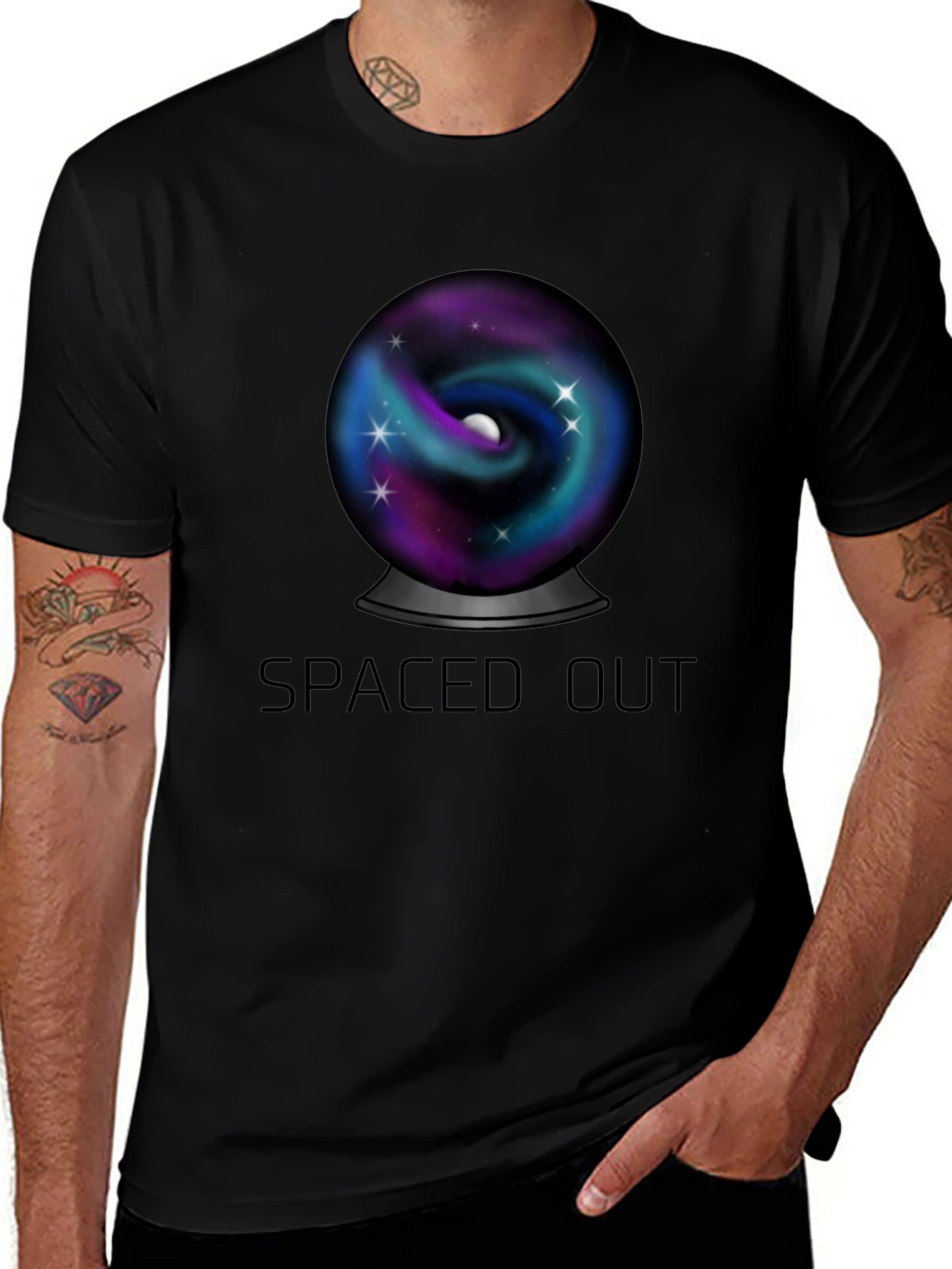 Variant 10 of Spaced Out Universe Graphic Tee - Black