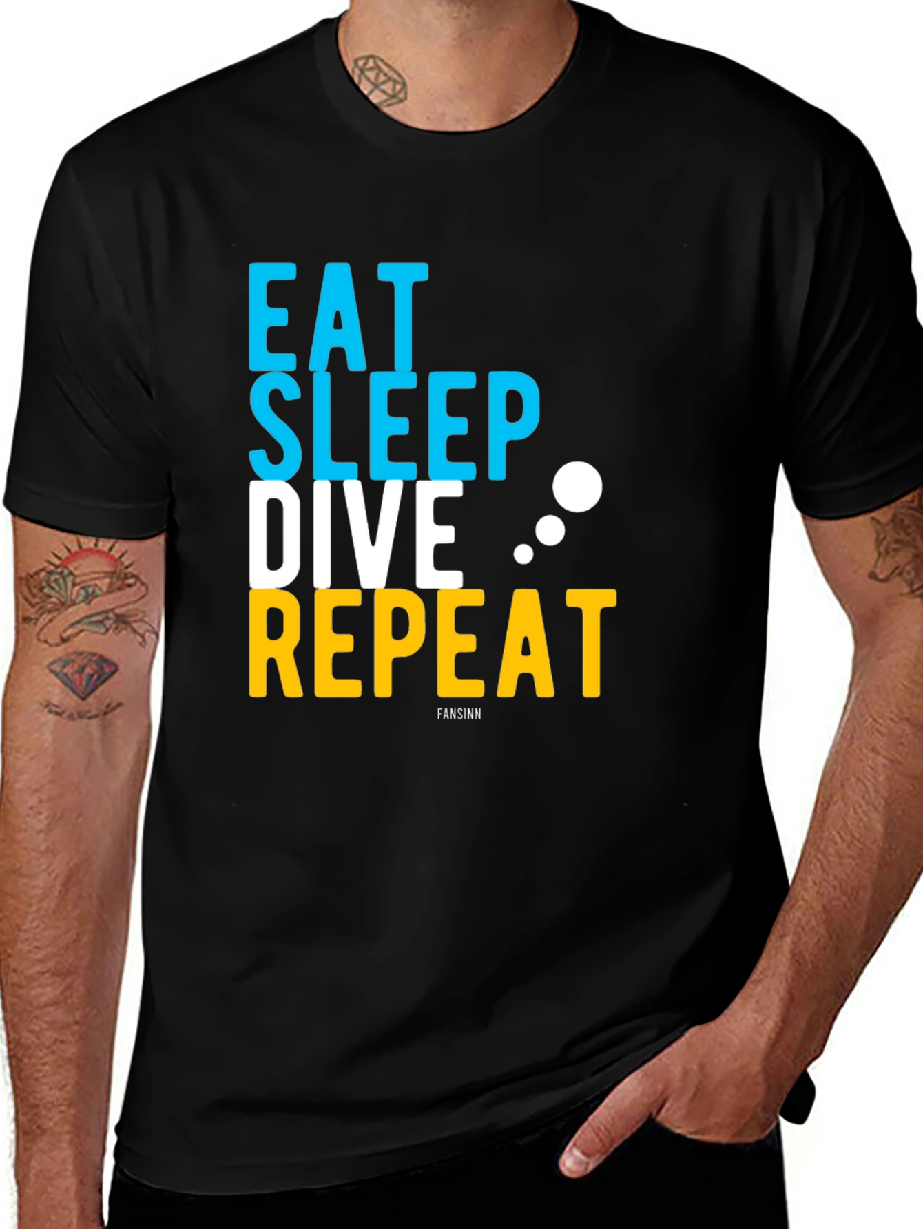 Variant 4 of Eat Sleep Dive Repeat T-Shirt | Scuba Diving Apparel
