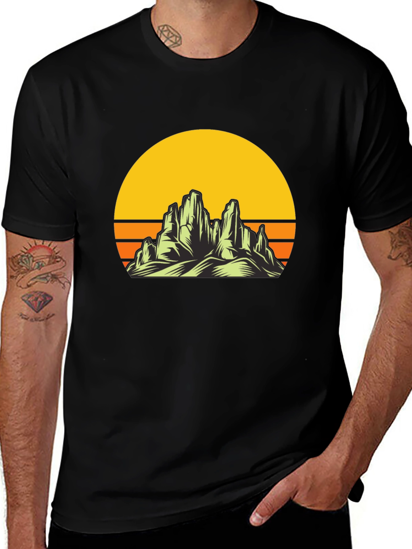Variant 28 of Sunset Mountain Graphic Tee - Black