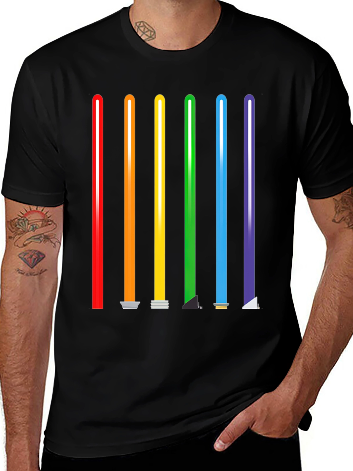 Variant 29 of Rainbow Lightsaber Graphic Tee