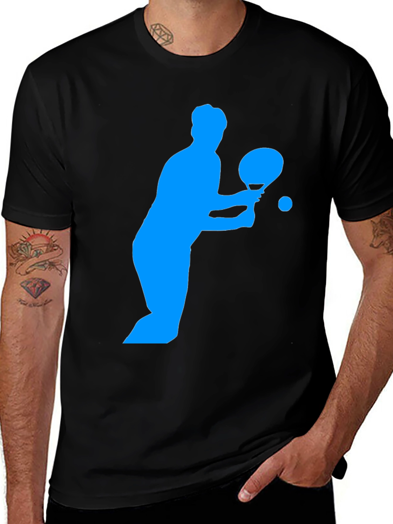Variant 20 of Ping Pong Player Graphic Tee - Black