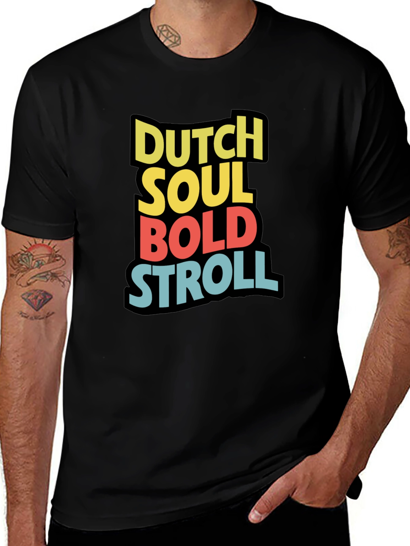 Variant 27 of Dutch Soul Bold Stroll Black Graphic Tee