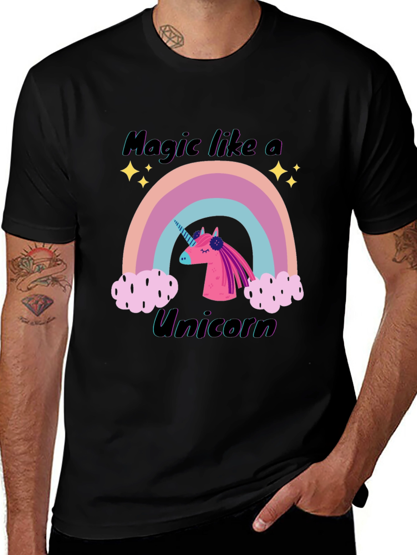 Magic Like a Unicorn Graphic Tee - Black
