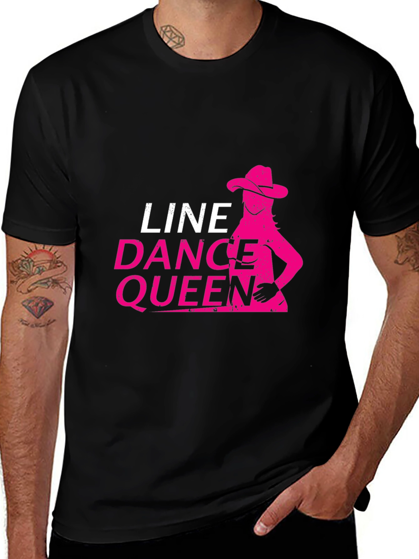 Variant 3 of Line Dance Queen Graphic T-Shirt - Black