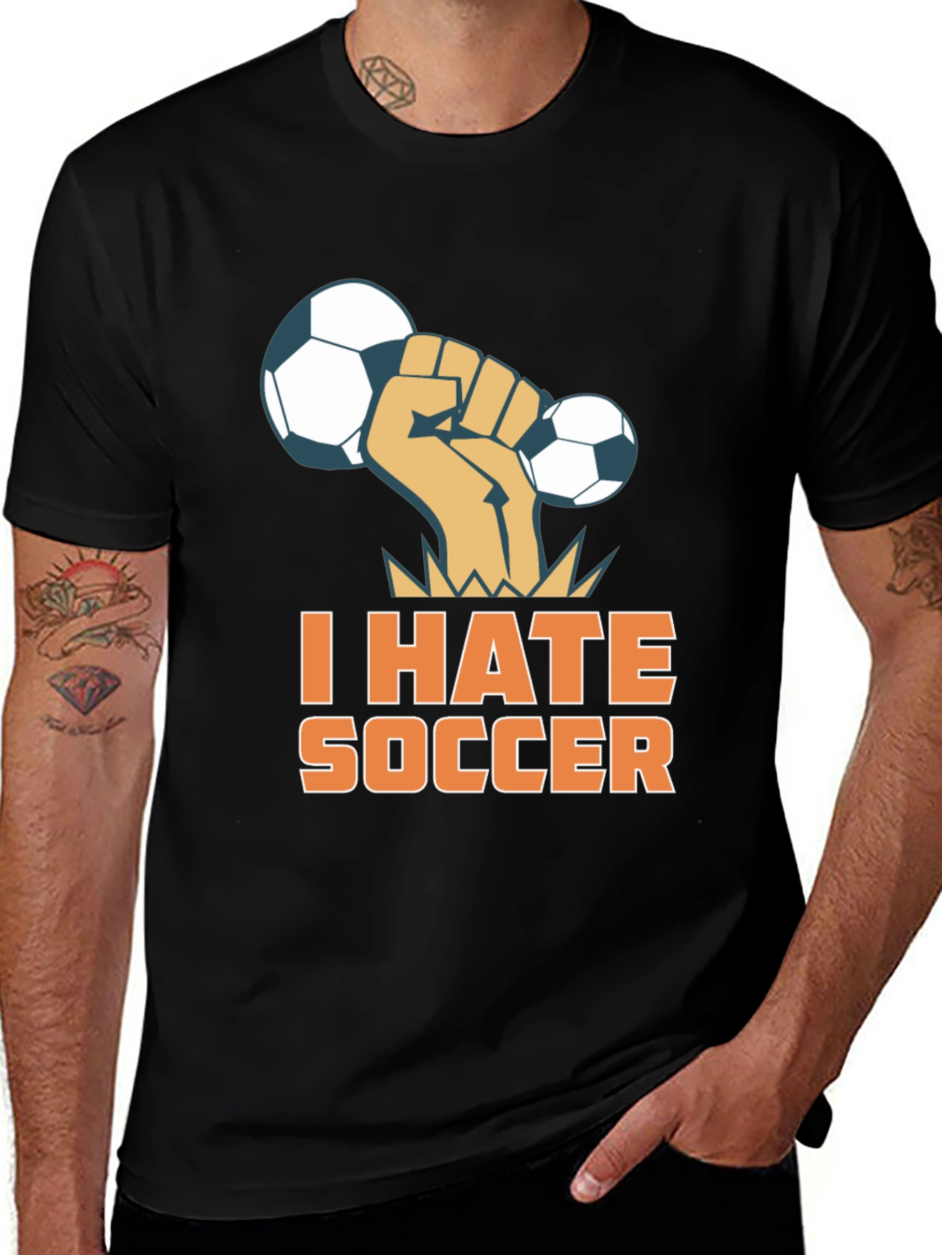Variant 29 of I Hate Soccer Graphic T-Shirt Funny Anti-Sports Tee