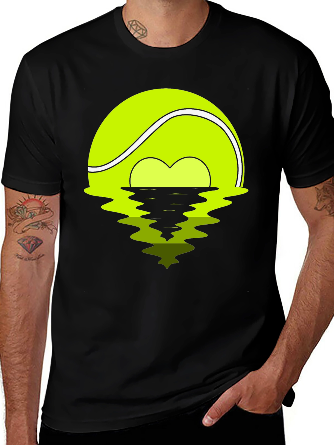 Variant 28 of Tennis Ball Sunset Graphic Tee