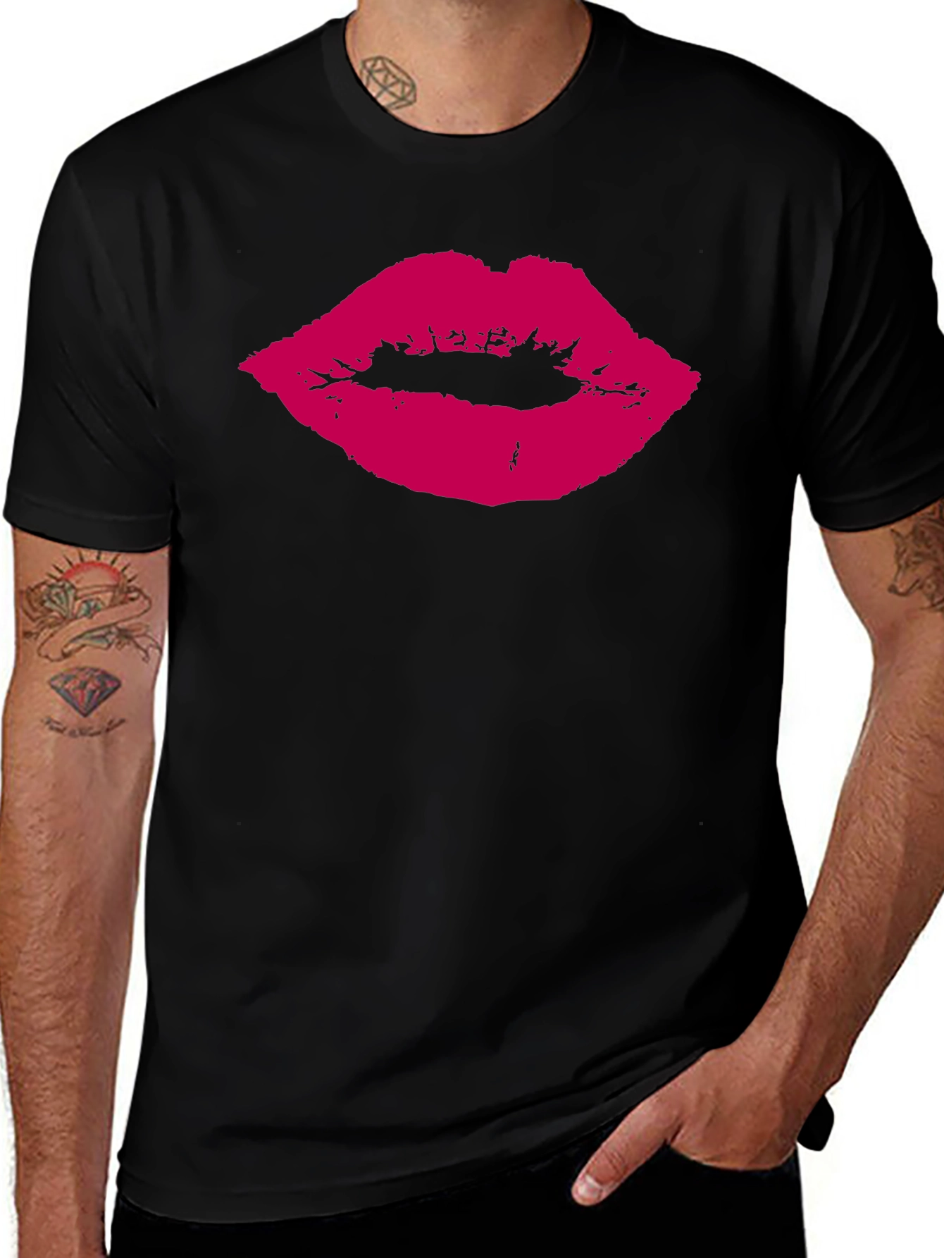 Variant 7 of Kiss Lips Graphic Print T-Shirt - Trendy Streetwear