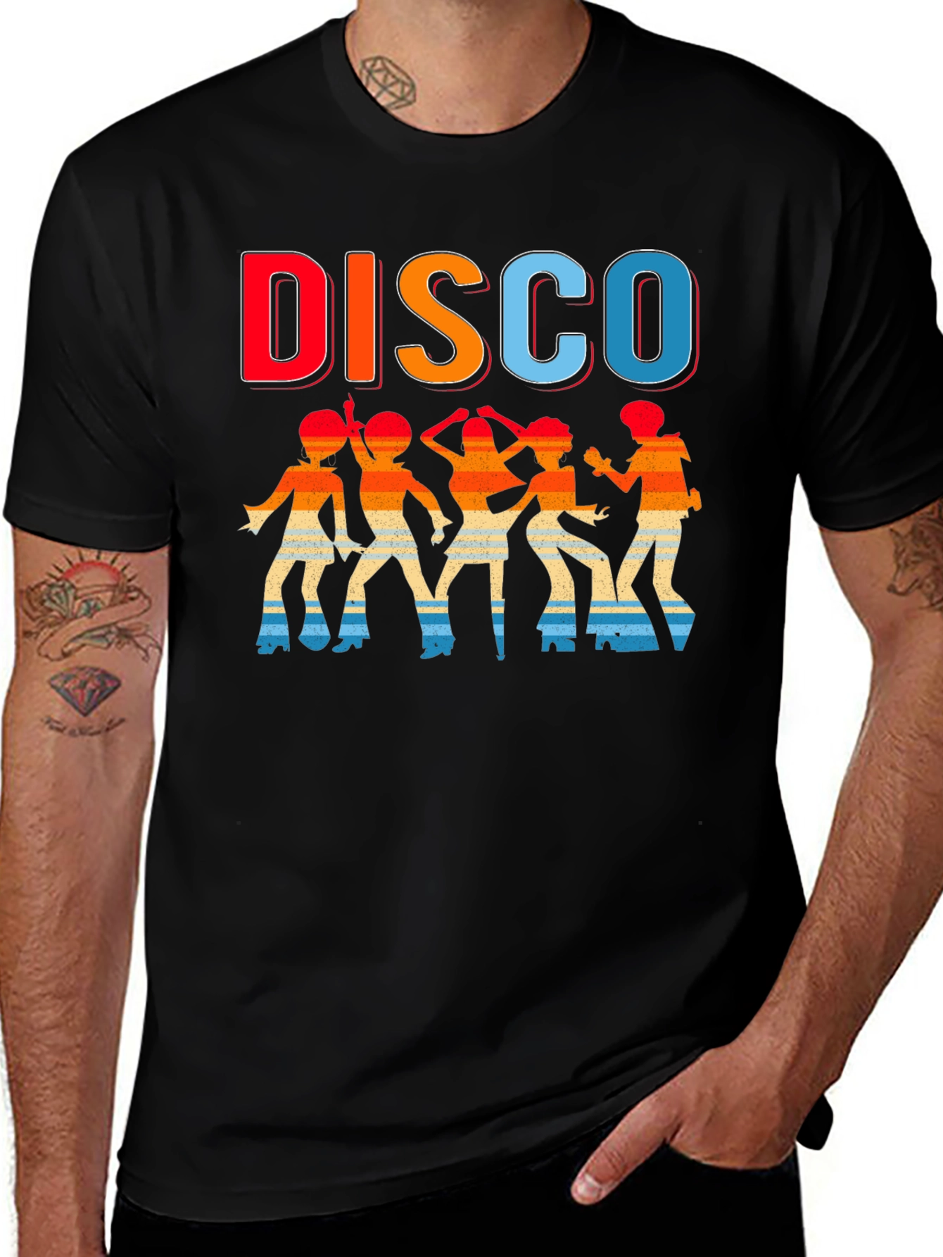 Variant 15 of Retro Disco Dancer Graphic T-Shirt - Black