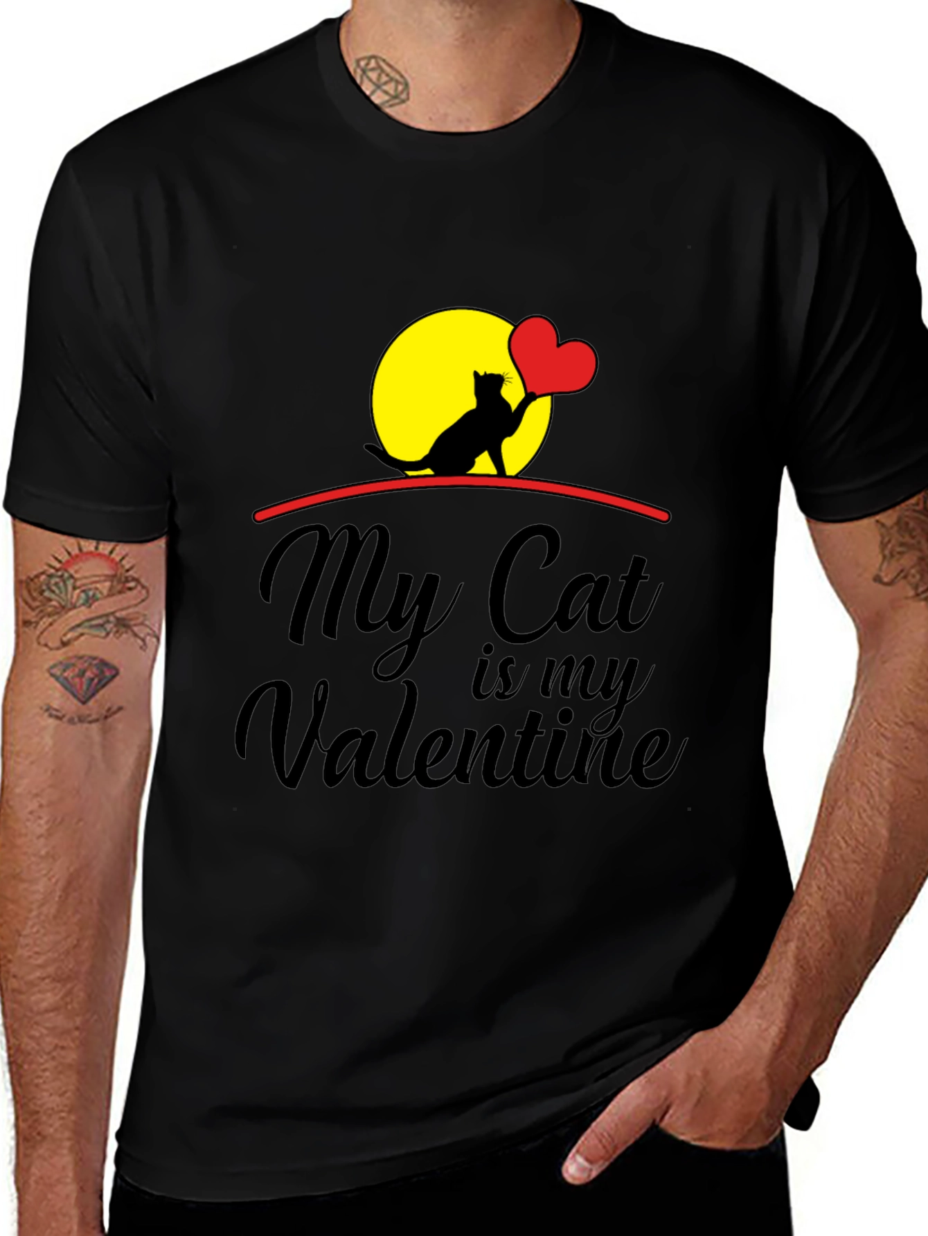 Variant 5 of My Cat is My Valentine Graphic Tee