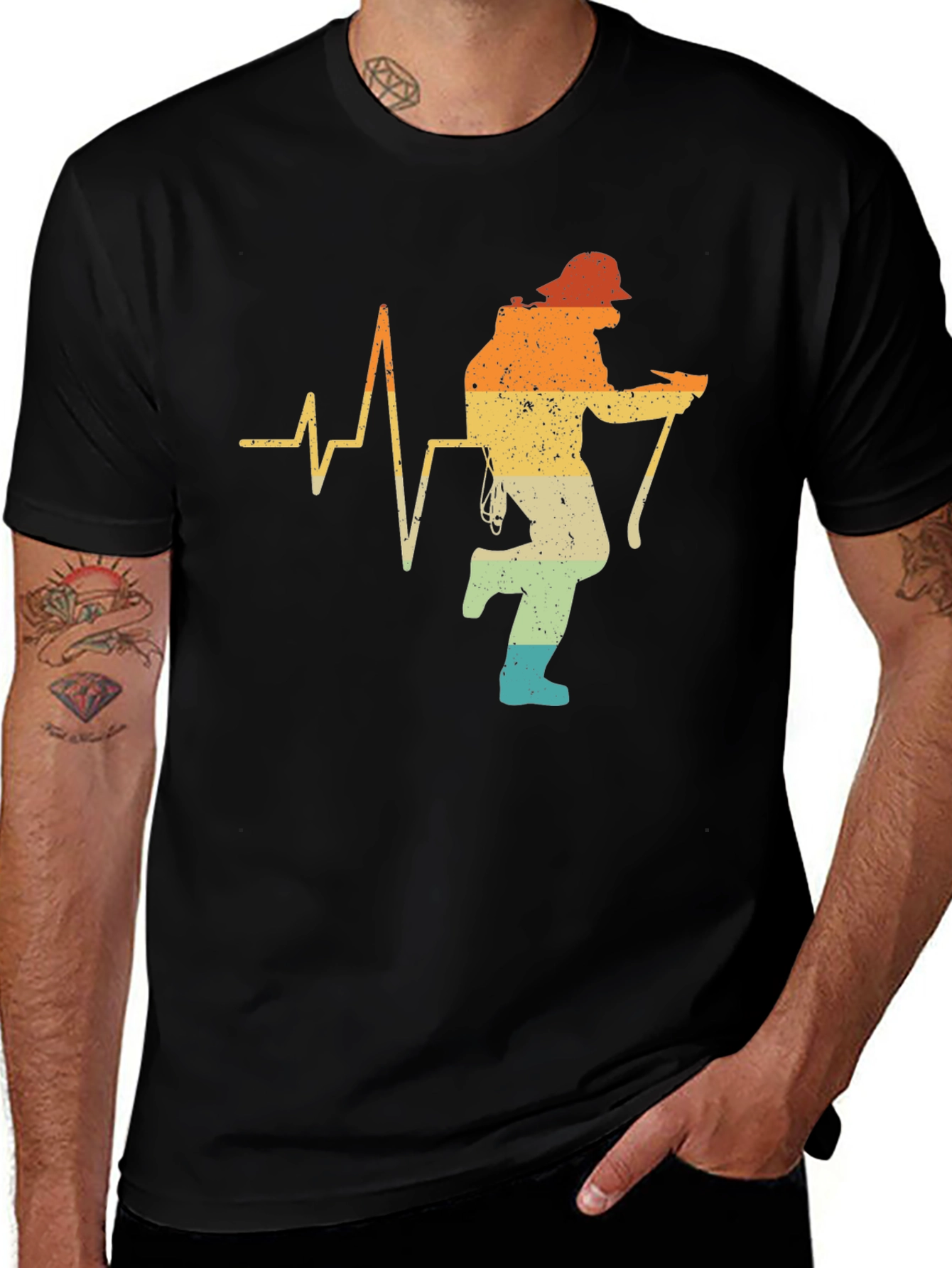 Variant 22 of Vintage Climber Heartbeat T-Shirt