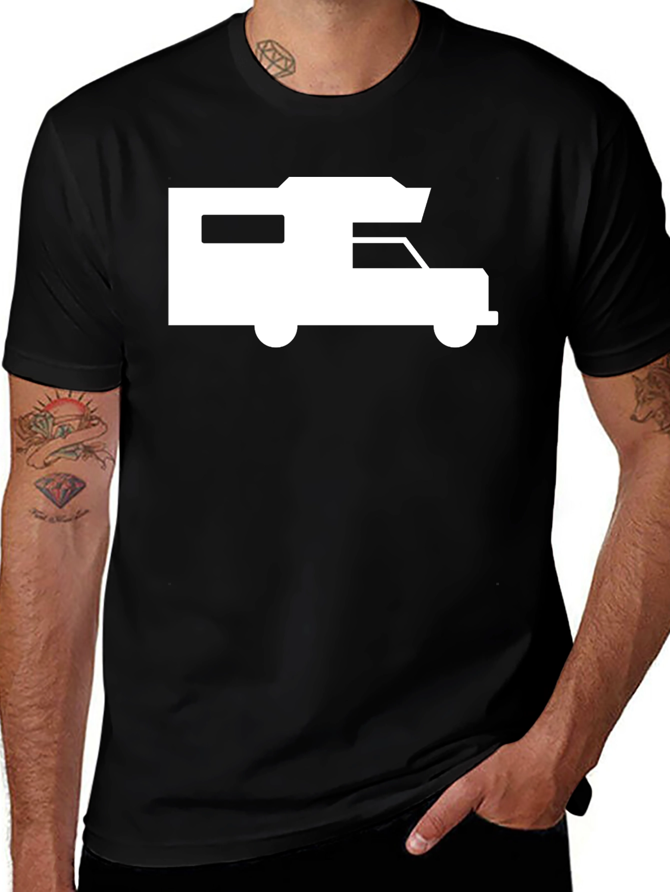 Variant 3 of RV Graphic Tee - Black Cotton T-Shirt