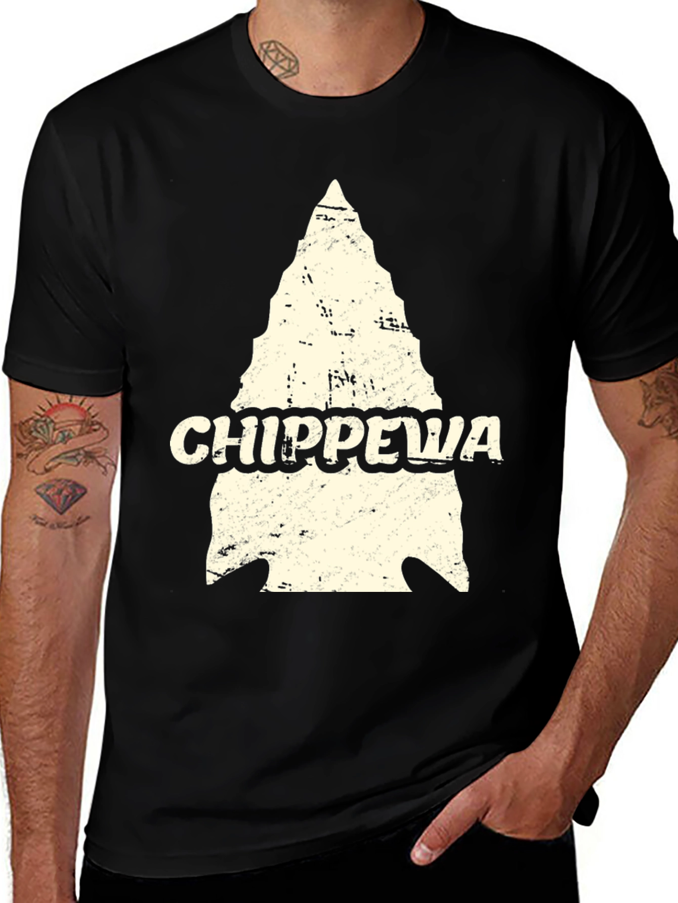 Variant 19 of Chippewa Arrowhead Graphic T-Shirt - Black