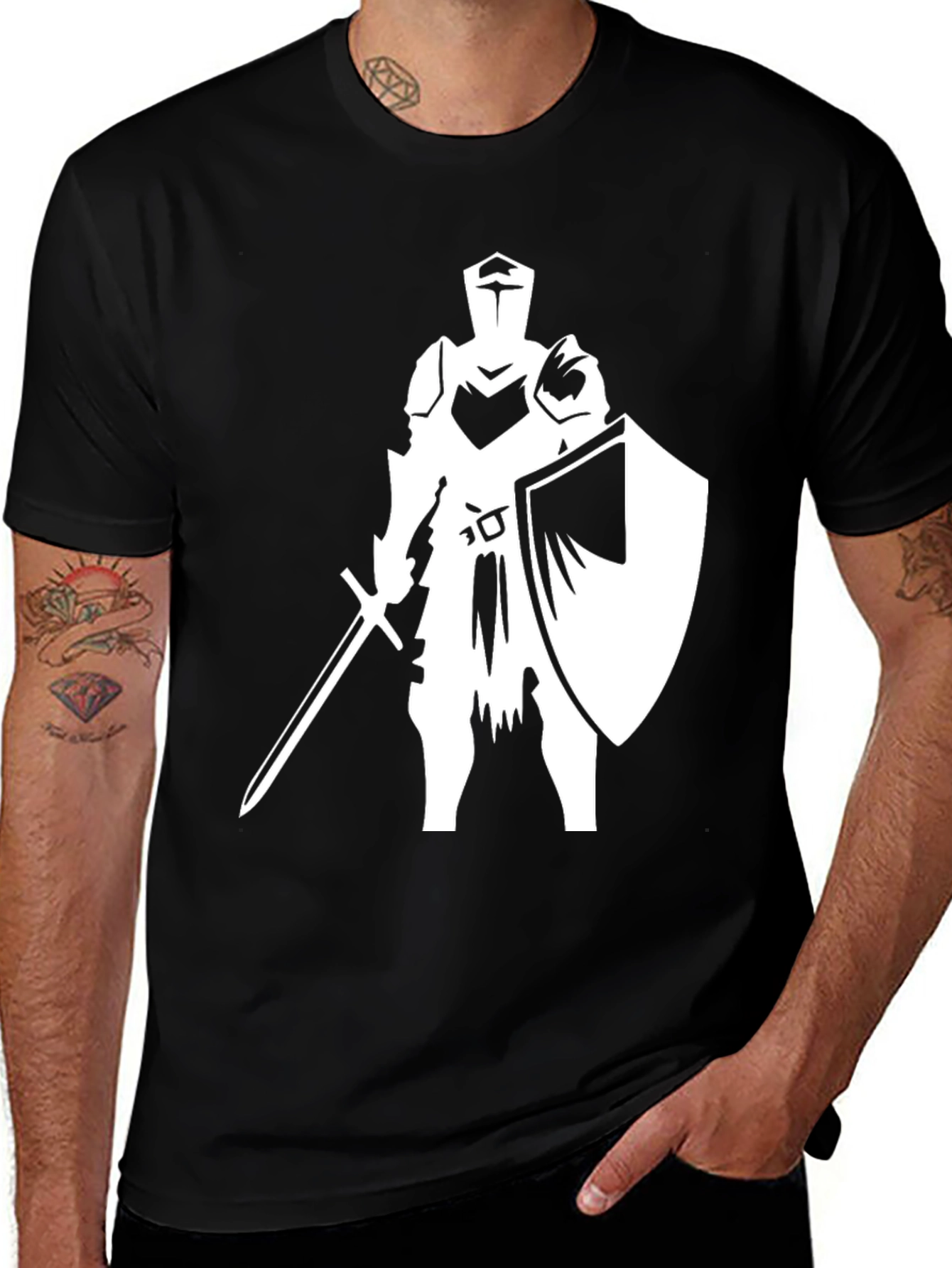 Variant 12 of Knight Graphic Tee - Medieval Warrior T-Shirt
