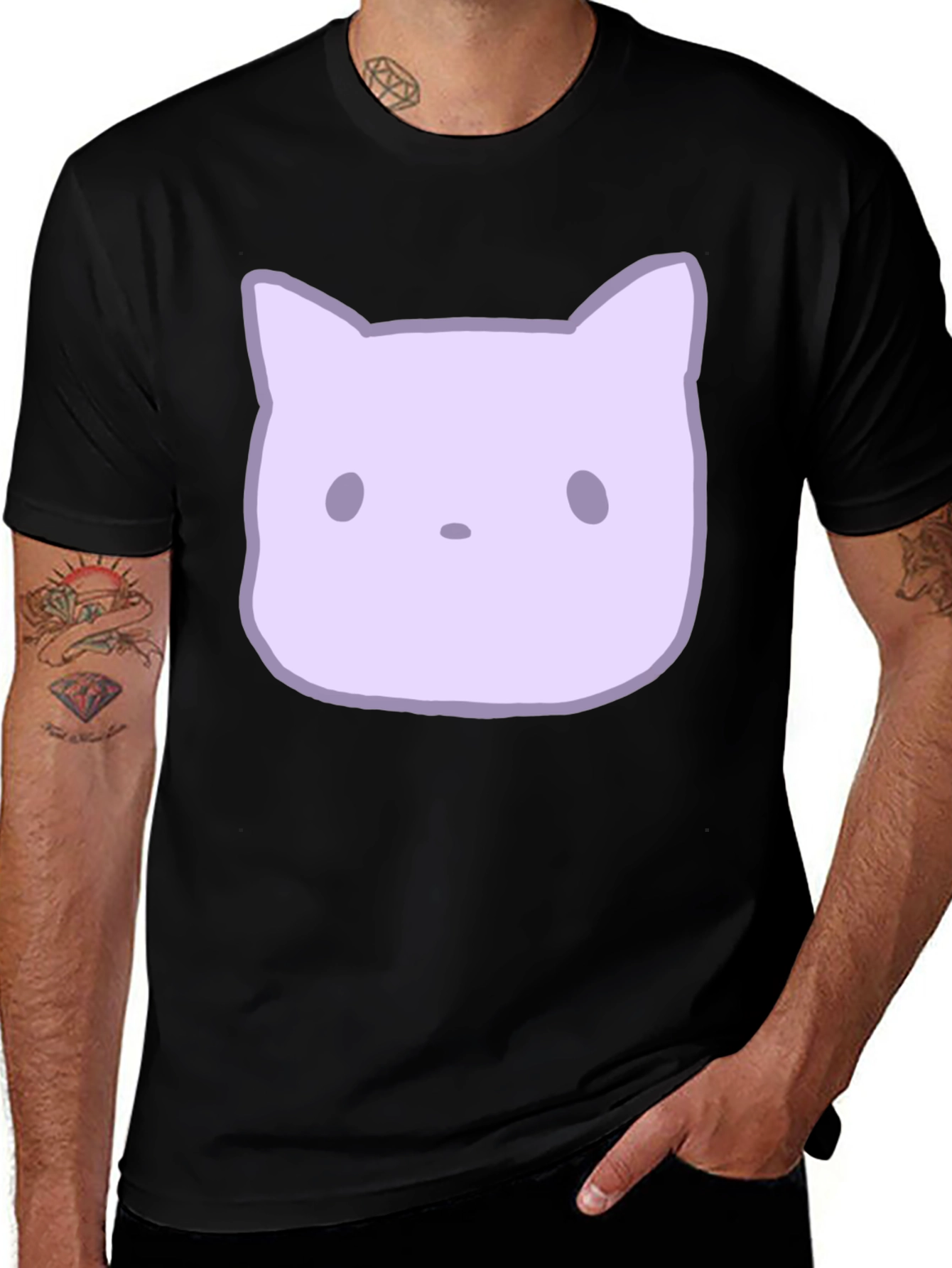 Variant 5 of Cute Cartoon Cat Graphic Tee