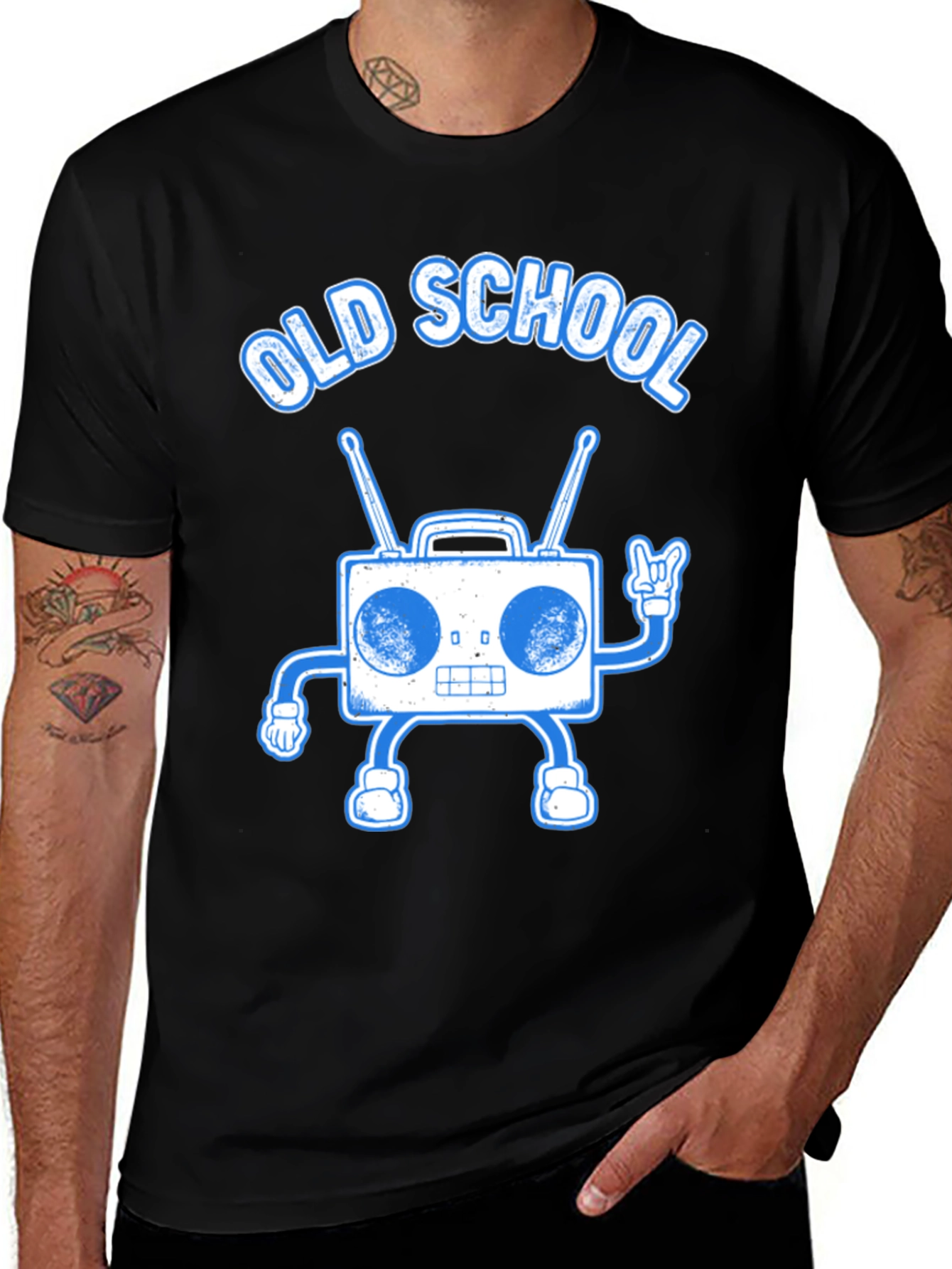 Variant 27 of Old School Boombox Graphic Tee - Retro Music Lover