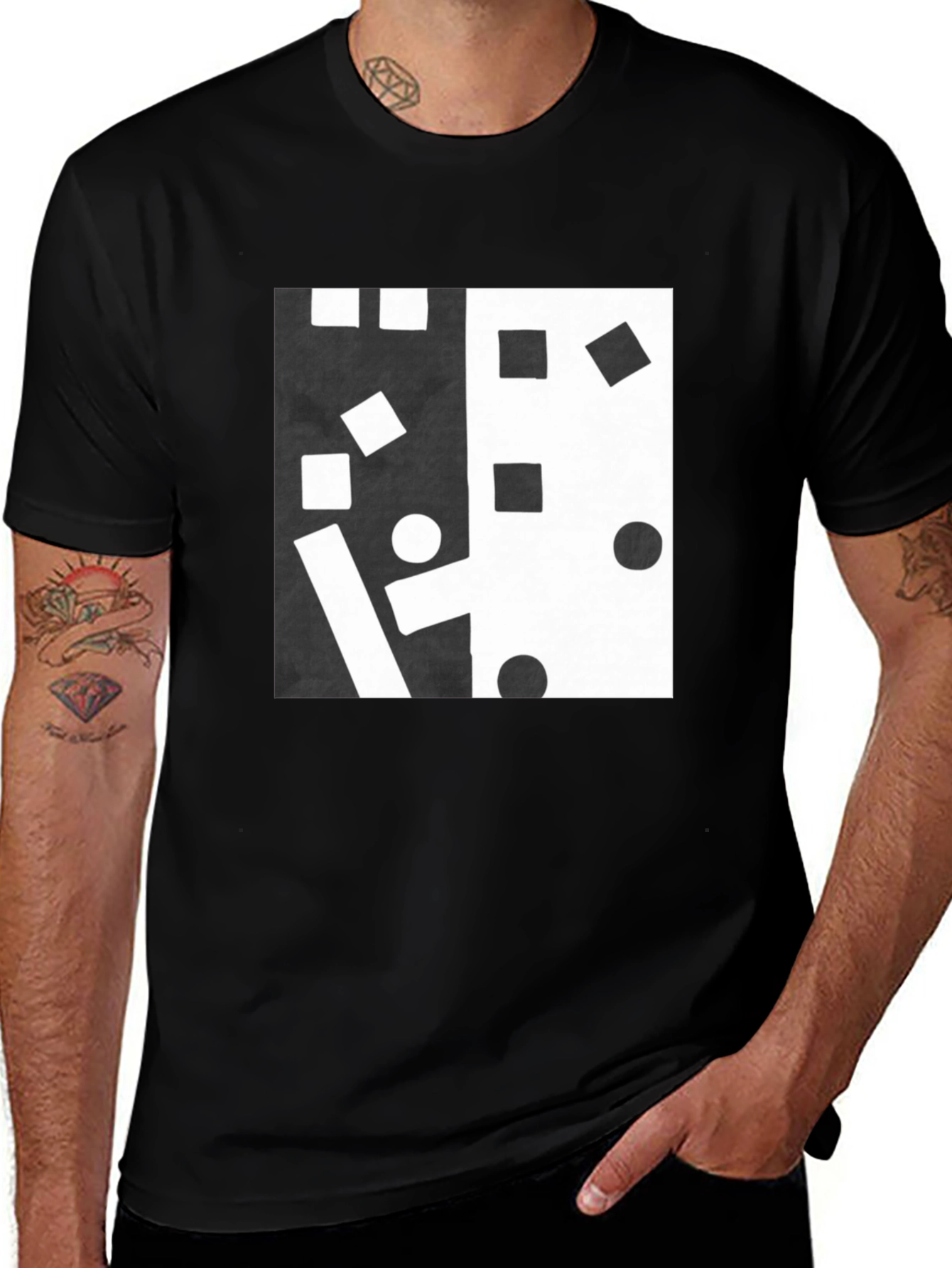 Variant 23 of Abstract Black and White Graphic Tee