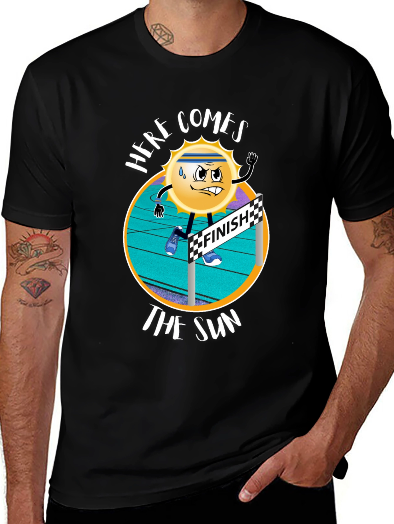 Variant 30 of Here Comes The Sun Black Graphic T-Shirt